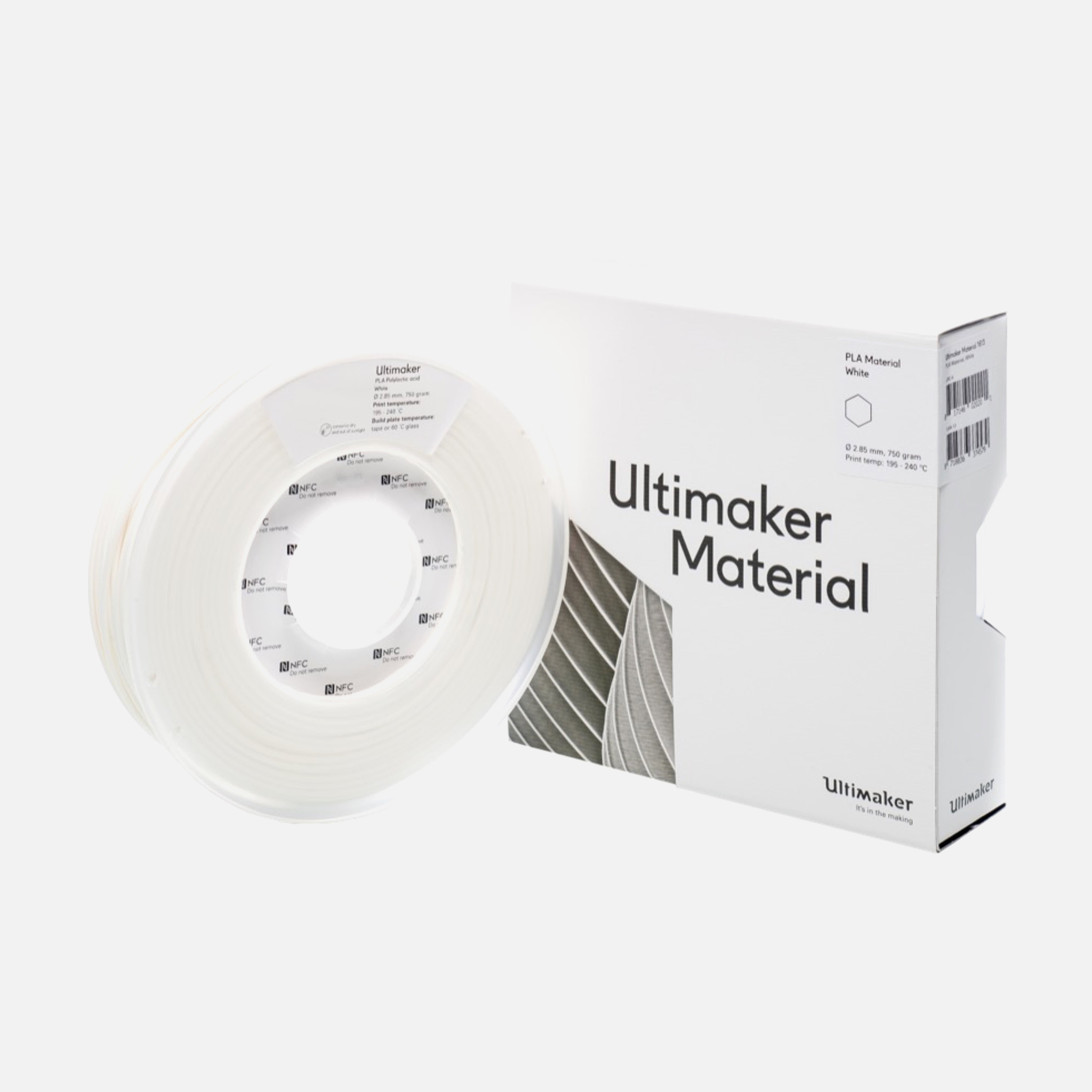 UltiMaker® PLA White Filament - 0.75kg (S Series, Ultimaker 3)