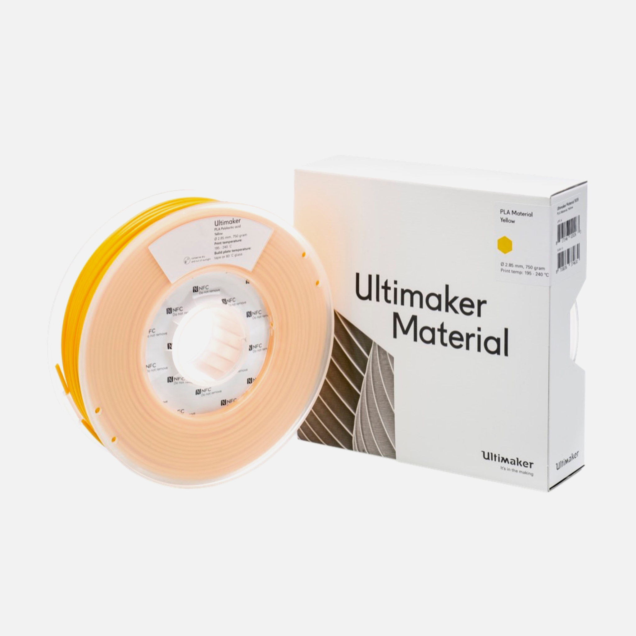 UltiMaker® PLA Yellow Filament - 0.75kg (S Series, Ultimaker 3)
