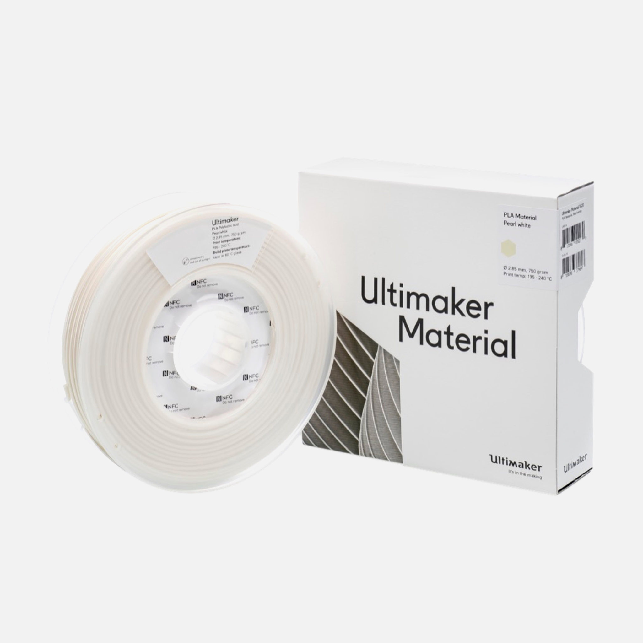 UltiMaker® PLA Pearl White Filament - 0.75kg (S Series, Ultimaker 3)