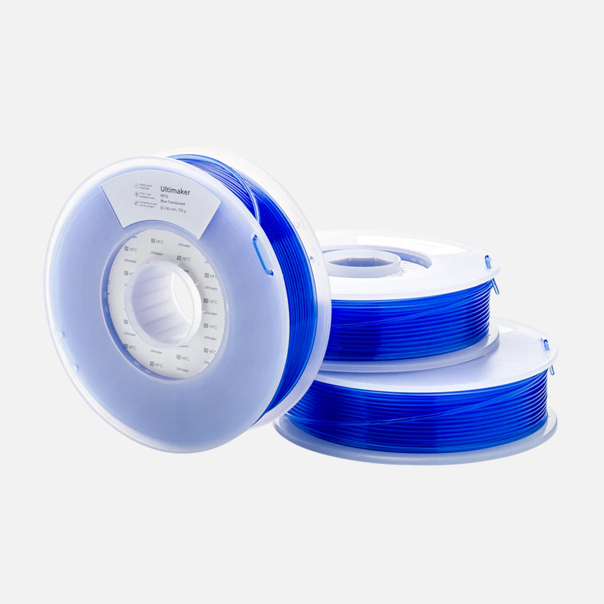 UltiMaker® PETG Blue Translucent Filament - 0.75kg (S Series, Ultimaker 3)