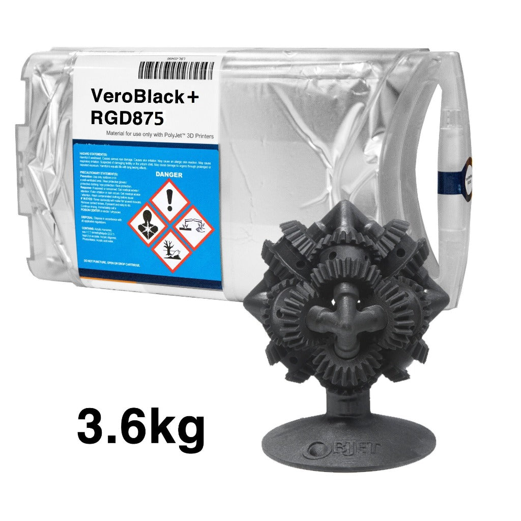 Stratasys® VeroBlackPlus™ Resin, RGD875 - 3.6kg (Connex, Eden, J735, J750, Objet)
