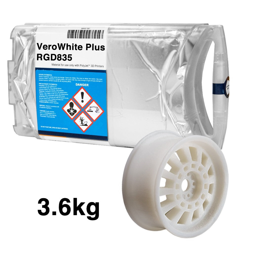 Stratasys® VeroWhitePlus™ Resin, RGD835 - 3.6kg (Objet, Connex, Eden)