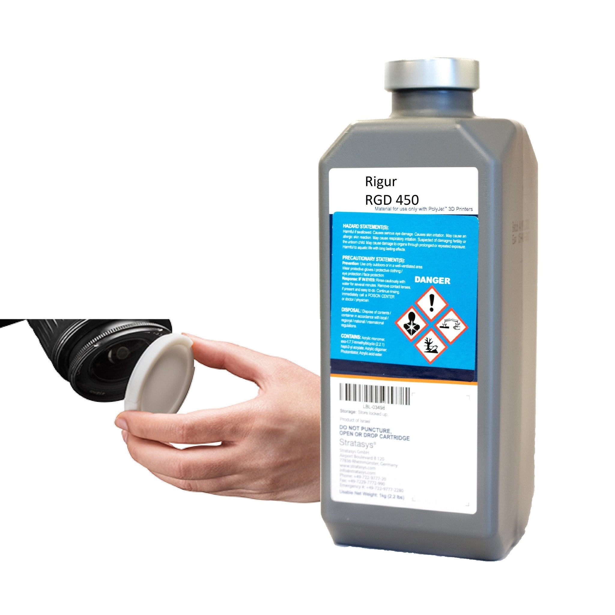 Résine blanche Stratasys® Rigur™ RGD450 - 1 kg, lot de 2 (Objet30)