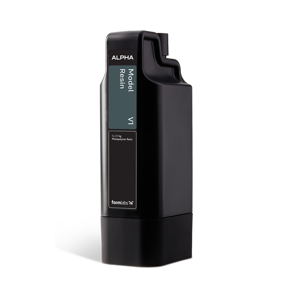 Formlabs Alpha Model Resin V1 - 1 L for Form Studio 1 SLA 3D Printers - Angled View