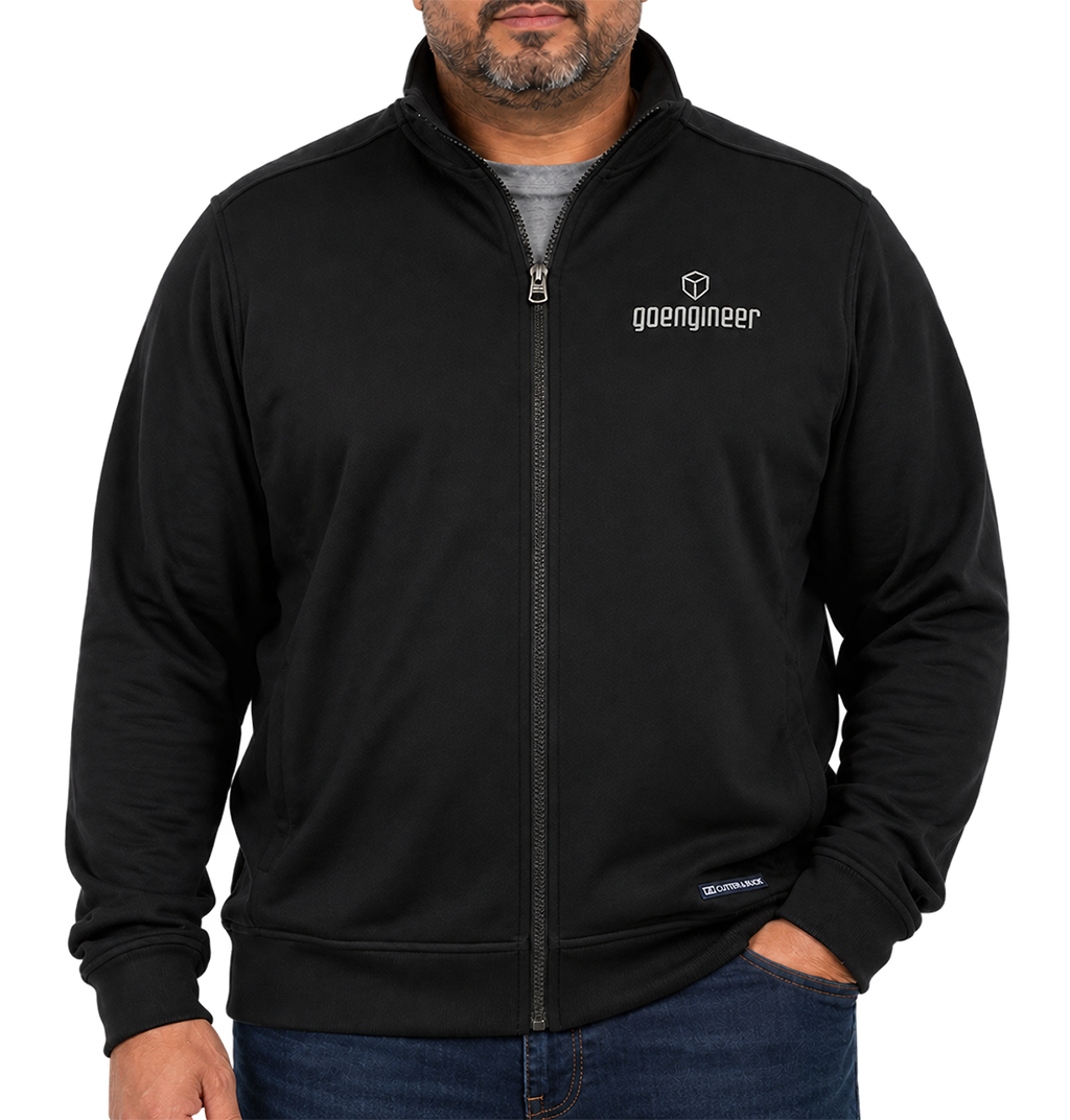 Men's Cutter & Buck Recycled Full-Zip Jacket - Tall, Black Front View