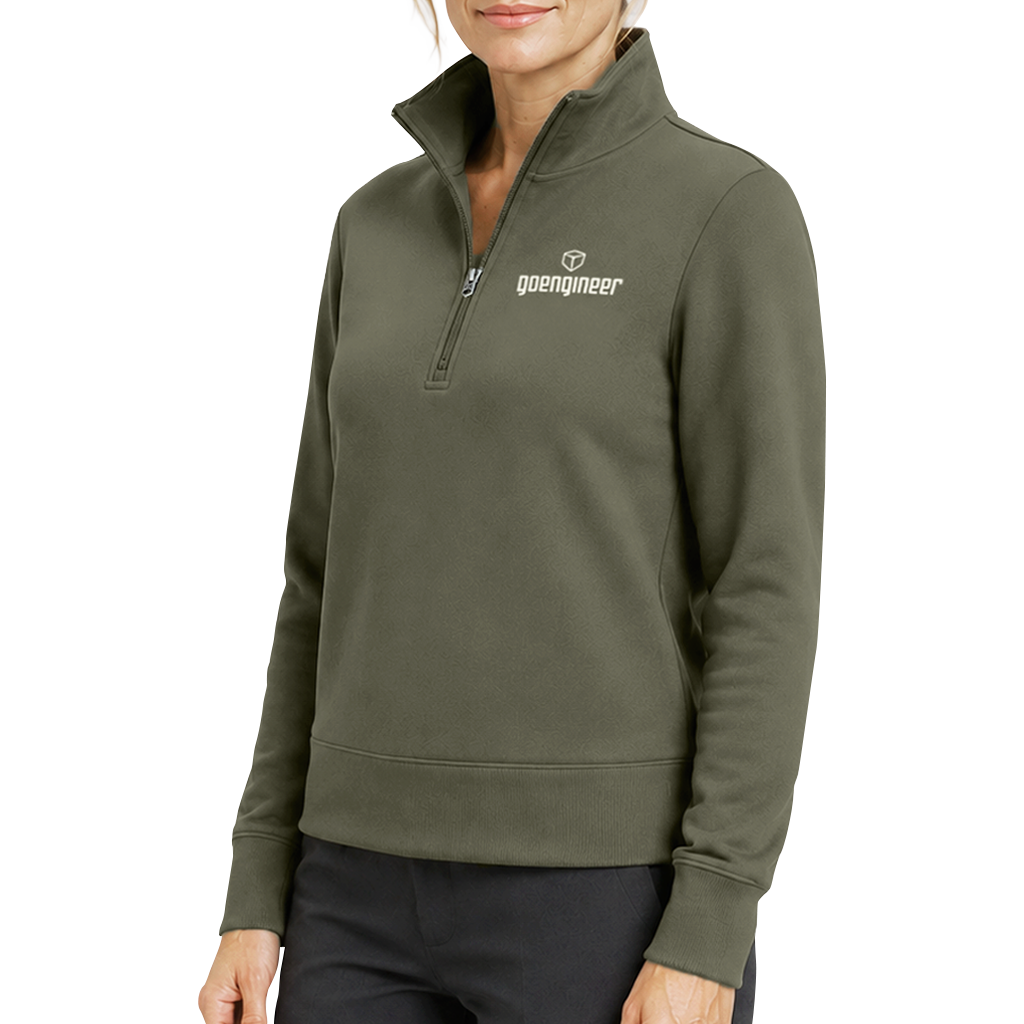 Women's Cutter & Buck Recycled Quarter-Zip Jacket - Angled View