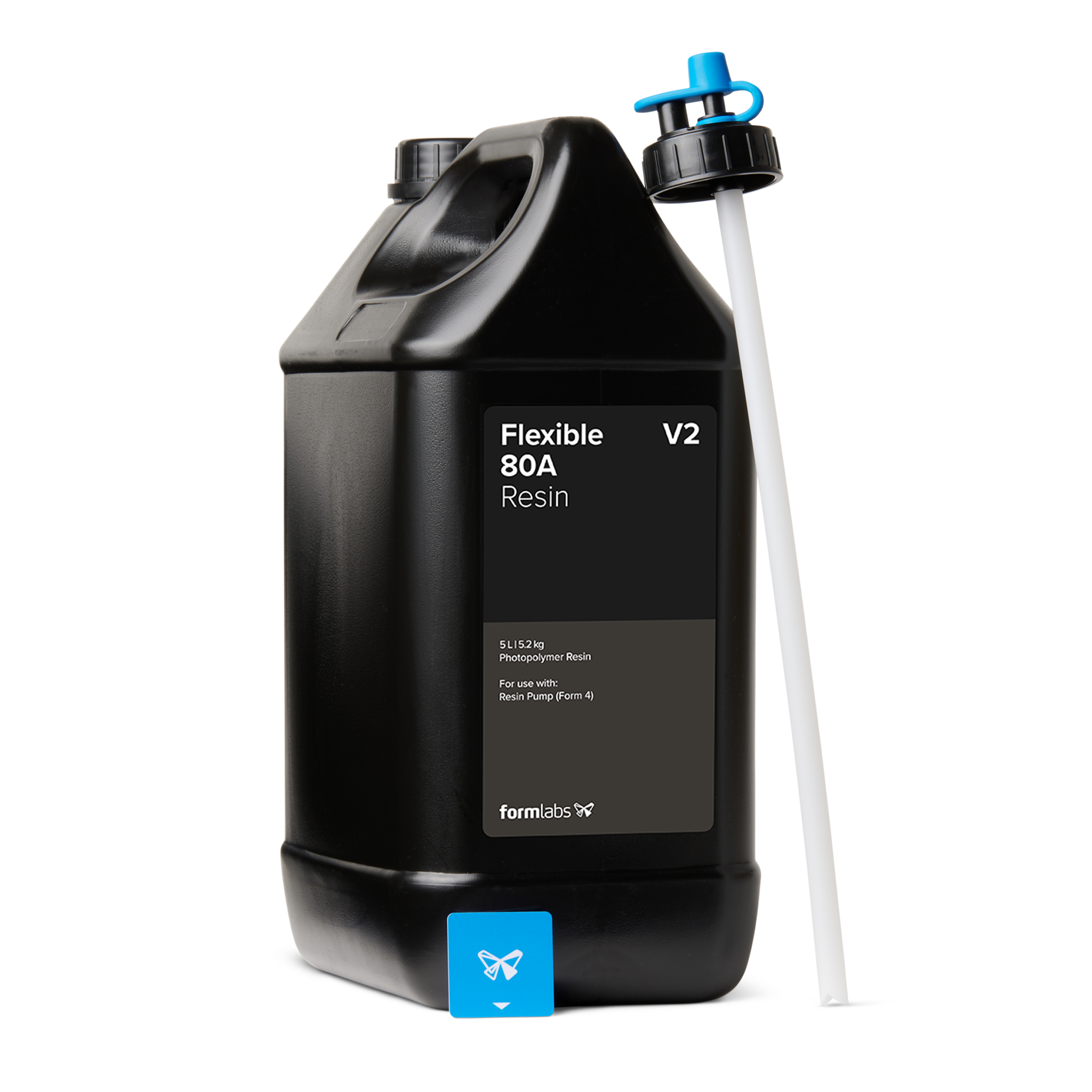 Formlabs Flexible 80A Resin V2 - 5L for Form 4 3D Printers - Angled View