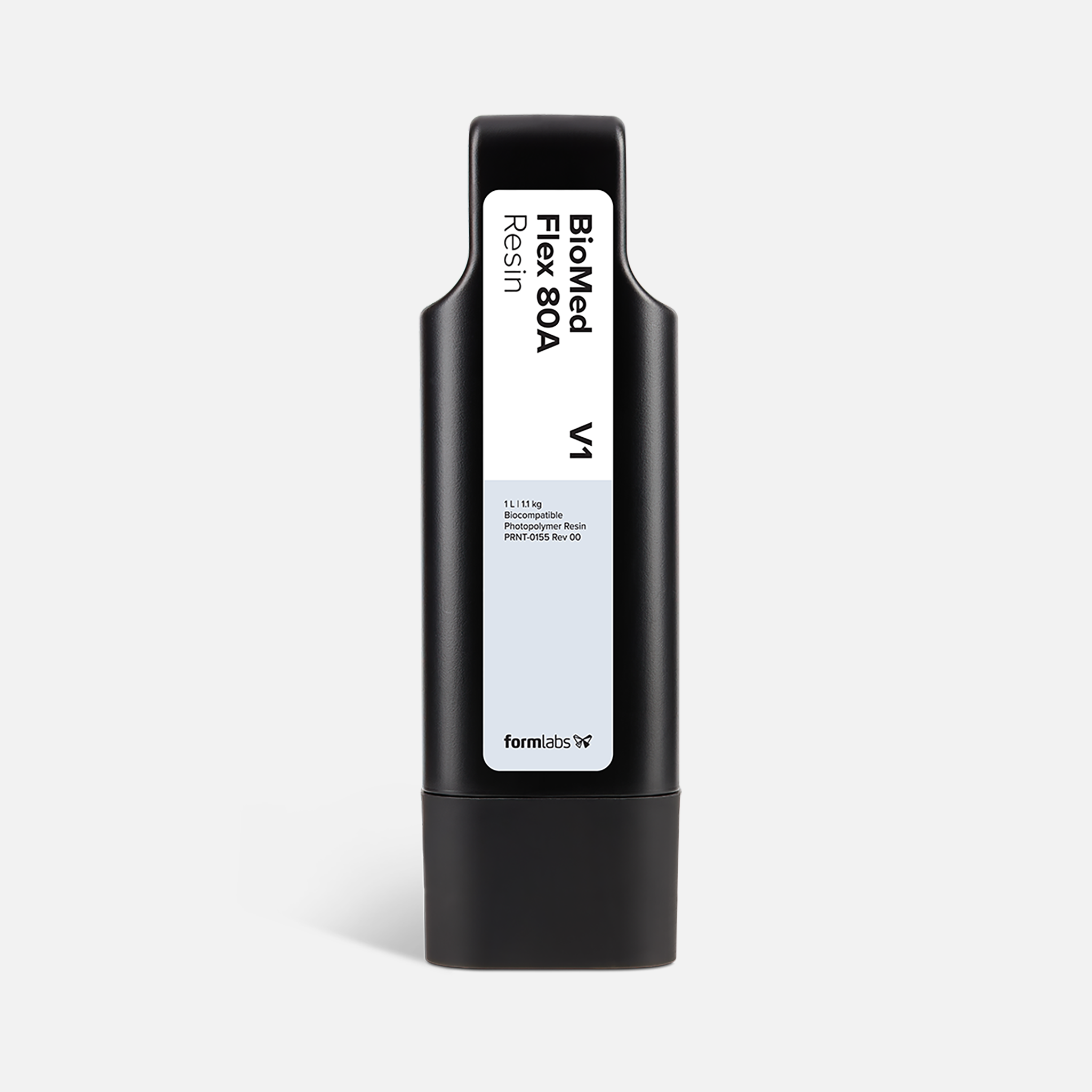 Formlabs BioMed Flex 80A Resin V1 - 1 L for Form 4 SLA 3D Printers - Front View