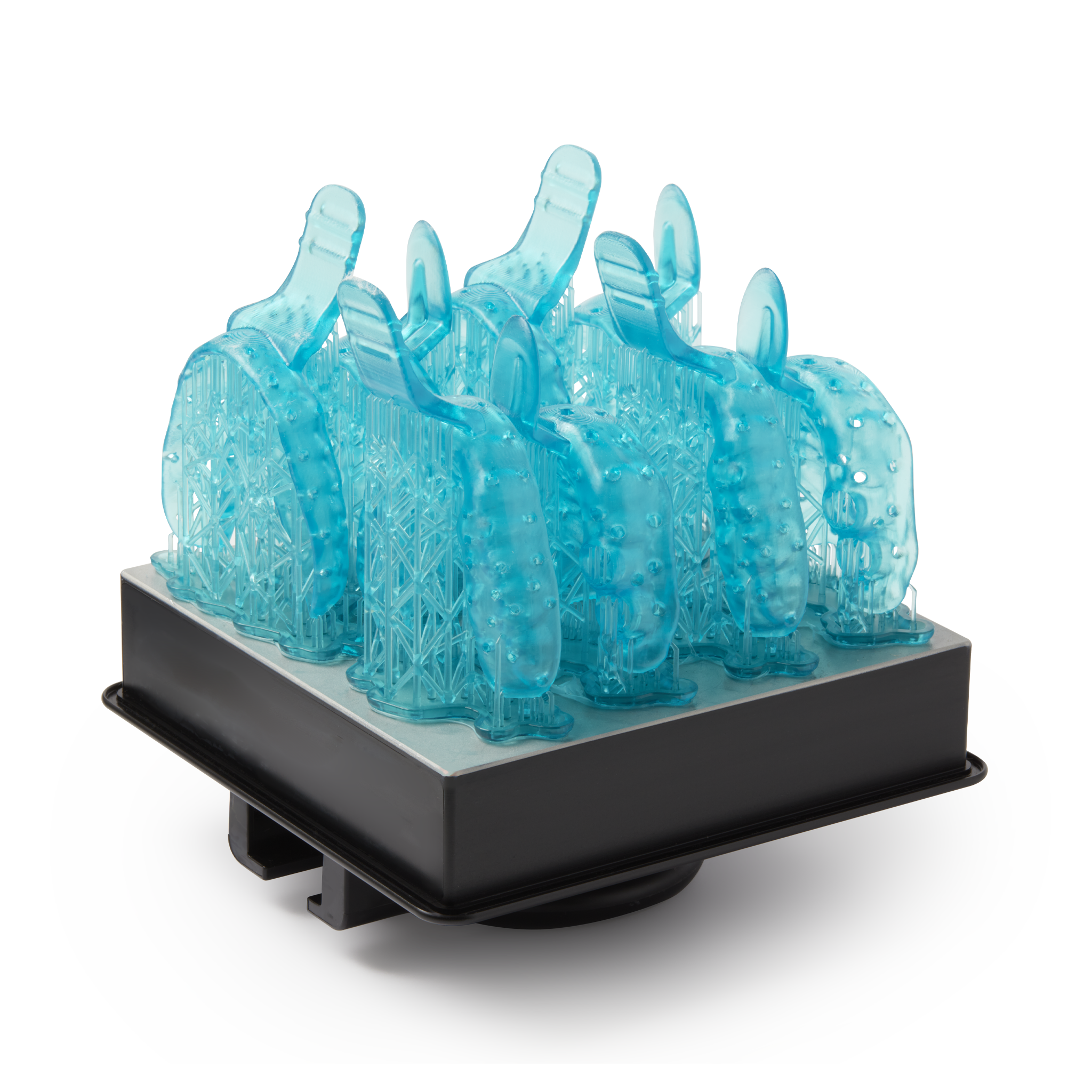 Formlabs Custom Dental Tray Resin V1 - 1L for Form 4B, Form 3B, Form 2 3D Printers - Custom Dental Trays on Build Platform
