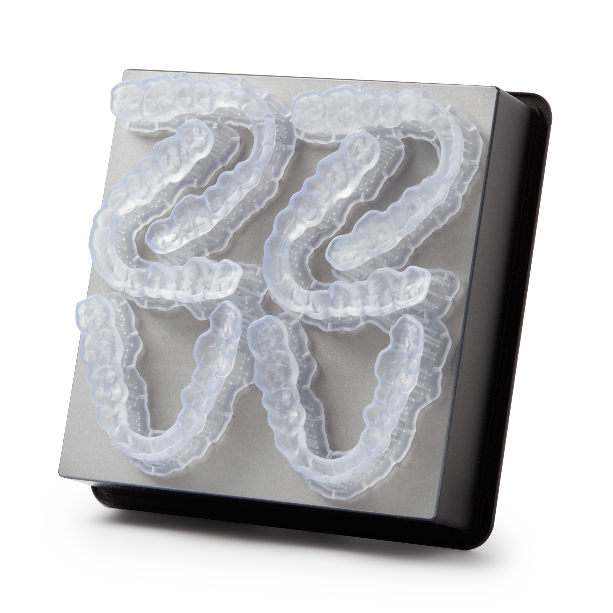 Formlabs® Dental LT Clear Resin V2 - 1L for Form 4B 3D printers - Dental Guards on Build Platform