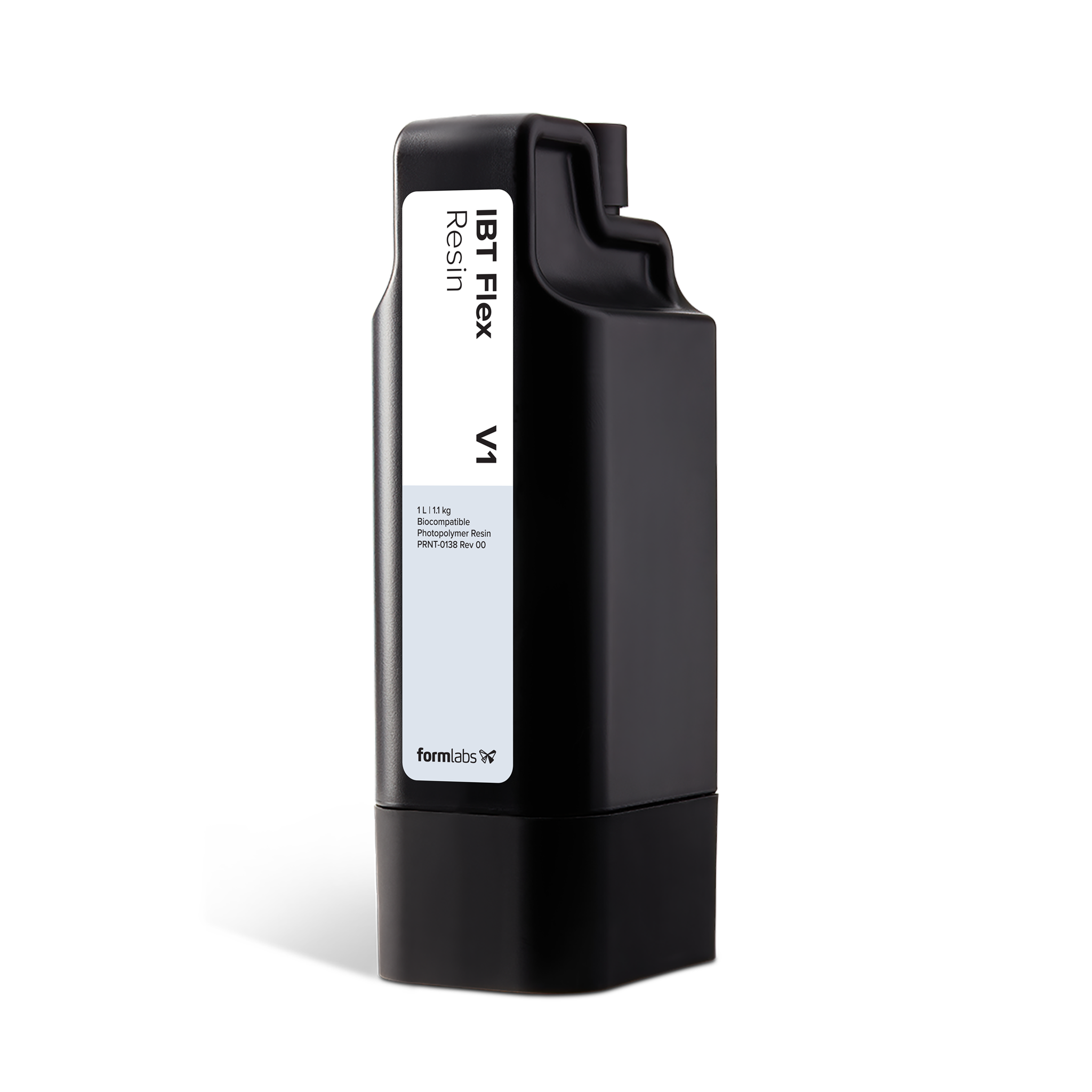 Formlabs® IBT Flex Resin V1 - 1L for Form 4B 3D Printers - Angled View