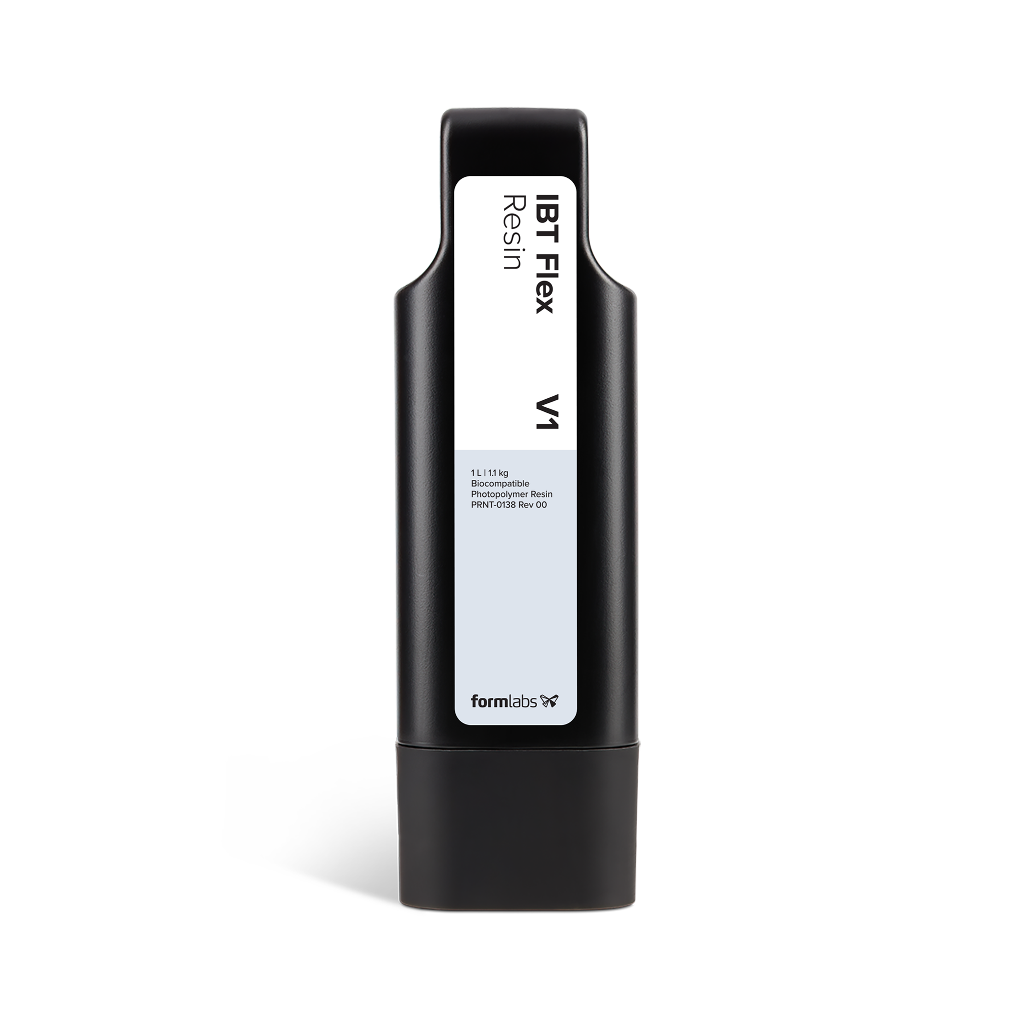 Formlabs® IBT Flex Resin V1 - 1L for Form 4B 3D Printers - Front View