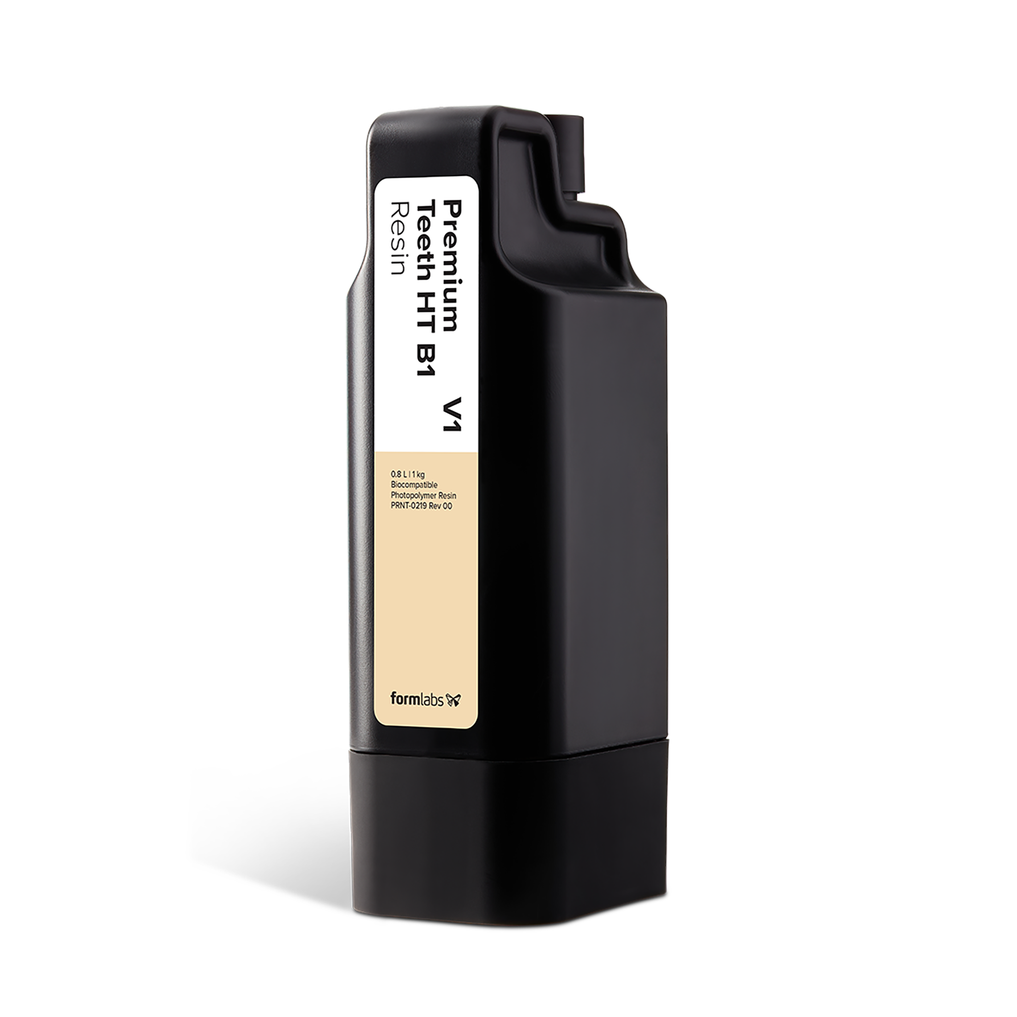 Formlabs Premium Teeth HT B1 Resin V1 - 0.8L for Form 4B 3D Printers - Angled View