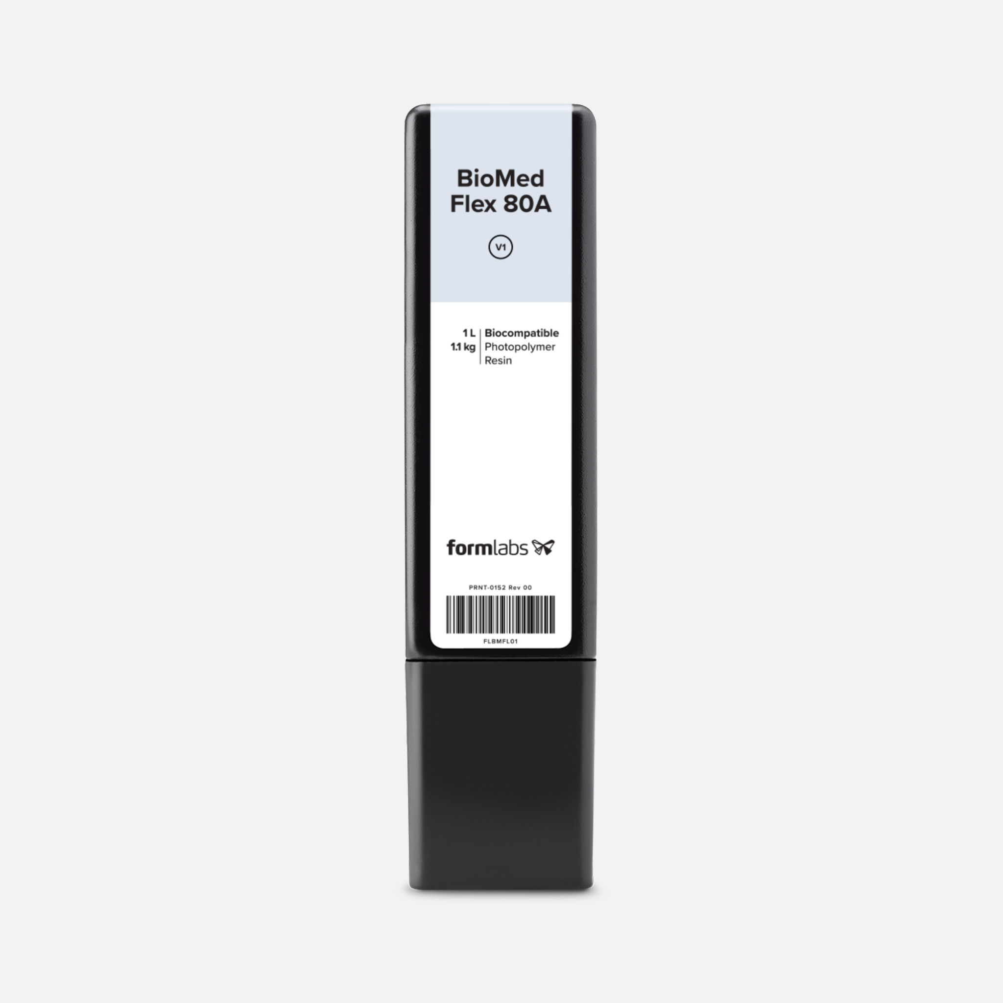 Formlabs BioMed Flex 80A Resin V1 - 1 L for Form 3 SLA 3D Printers - Front View