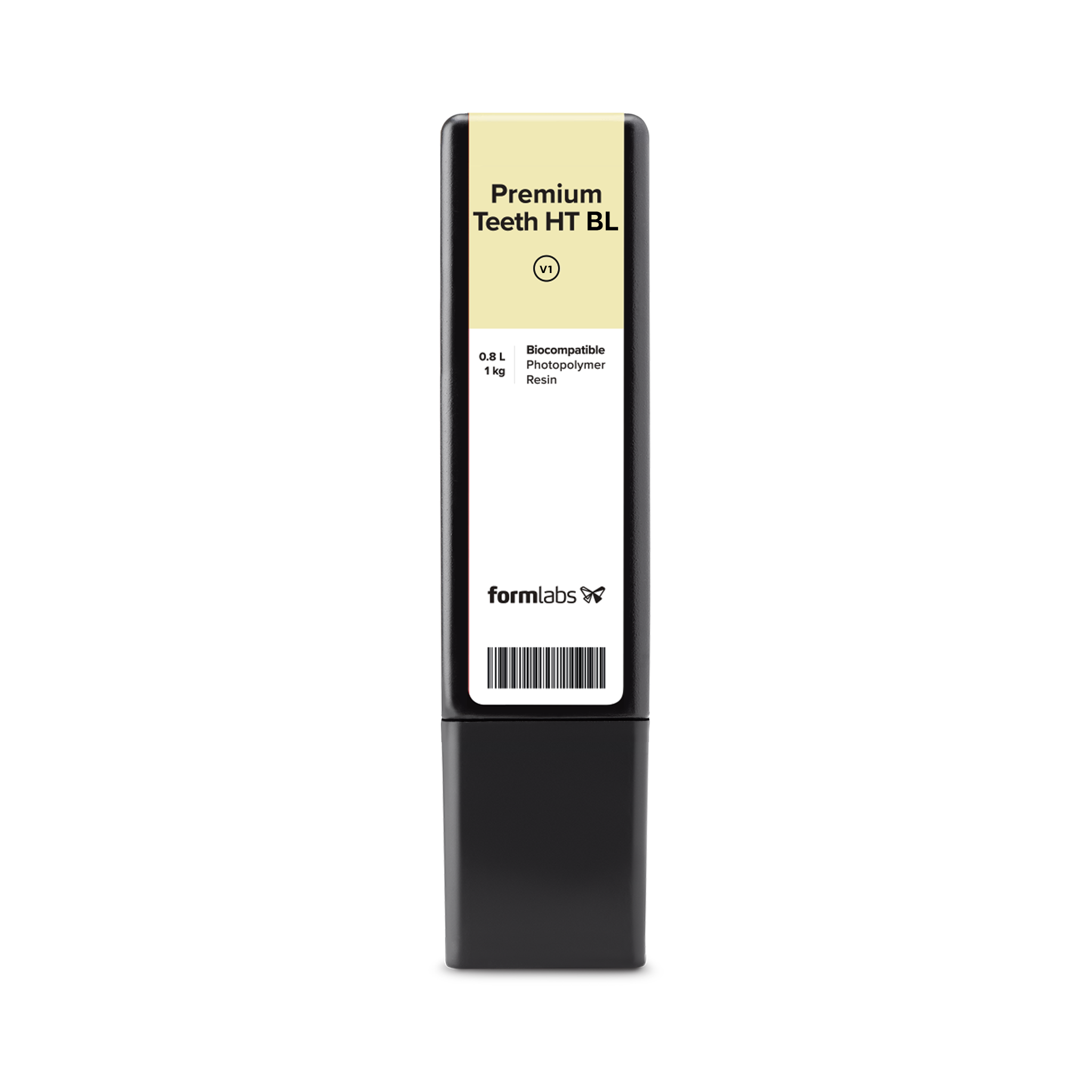 Formlabs Premium Teeth HT BL Resin V1 - 0.8L for Form 3B 3D Printers - Front View