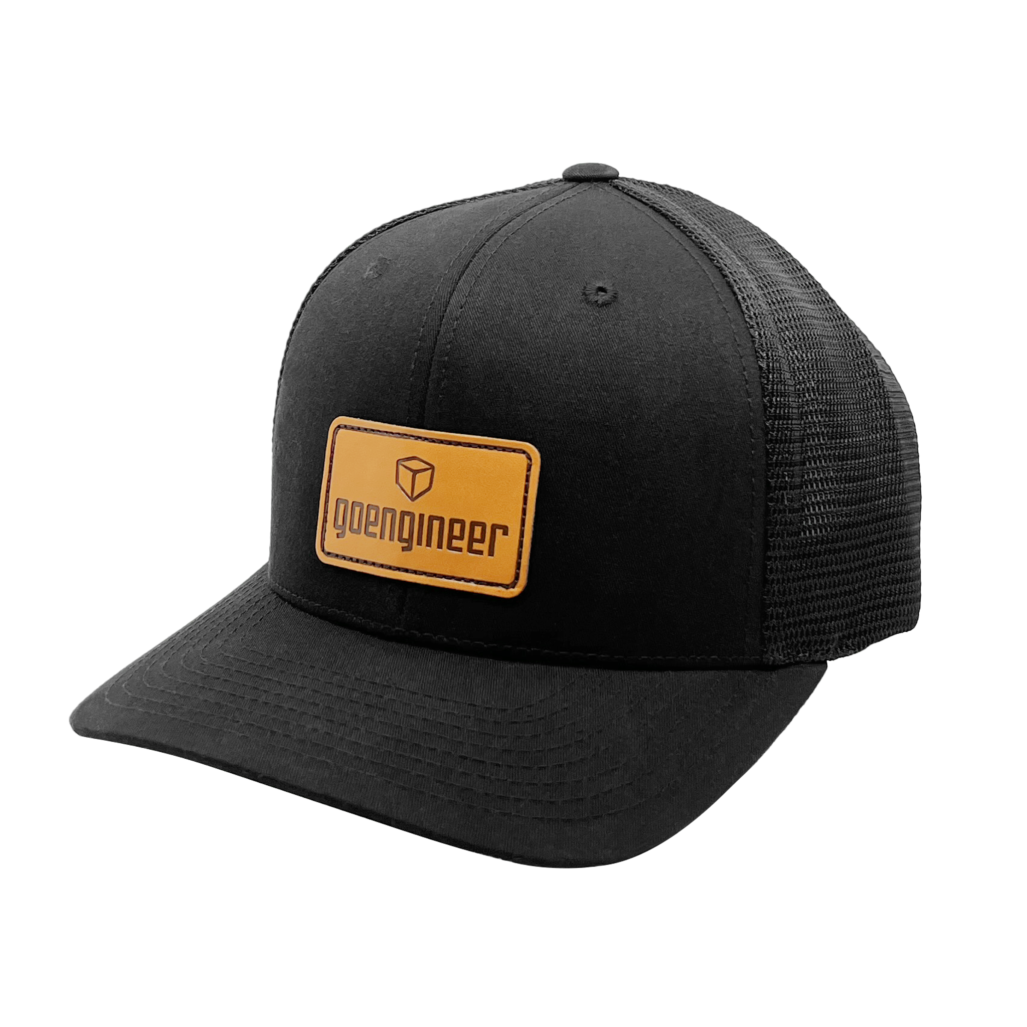 GoEngineer Trucker Hat - Black with Brown Patch