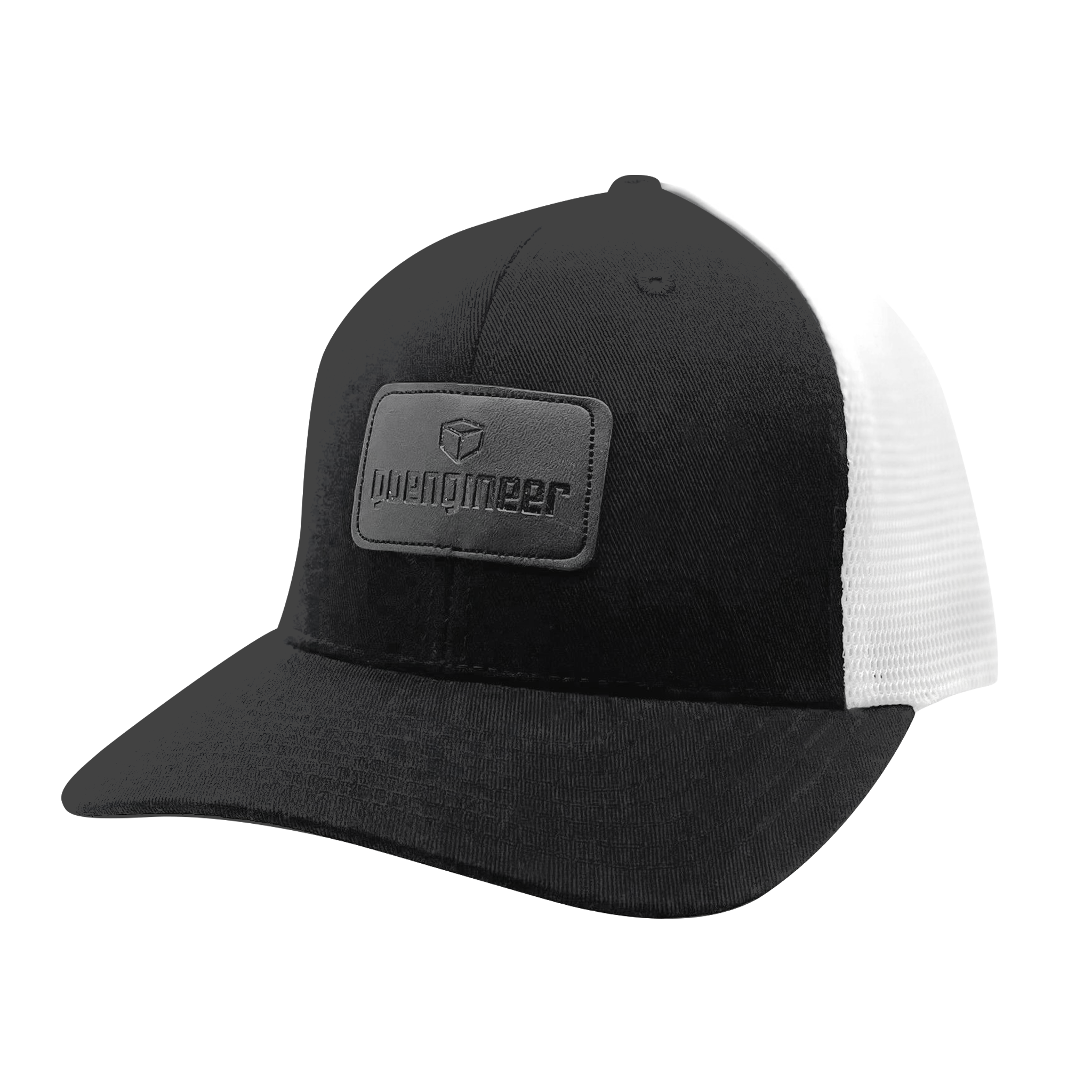 GoEngineer Trucker Hat - Black and White with Black Patch