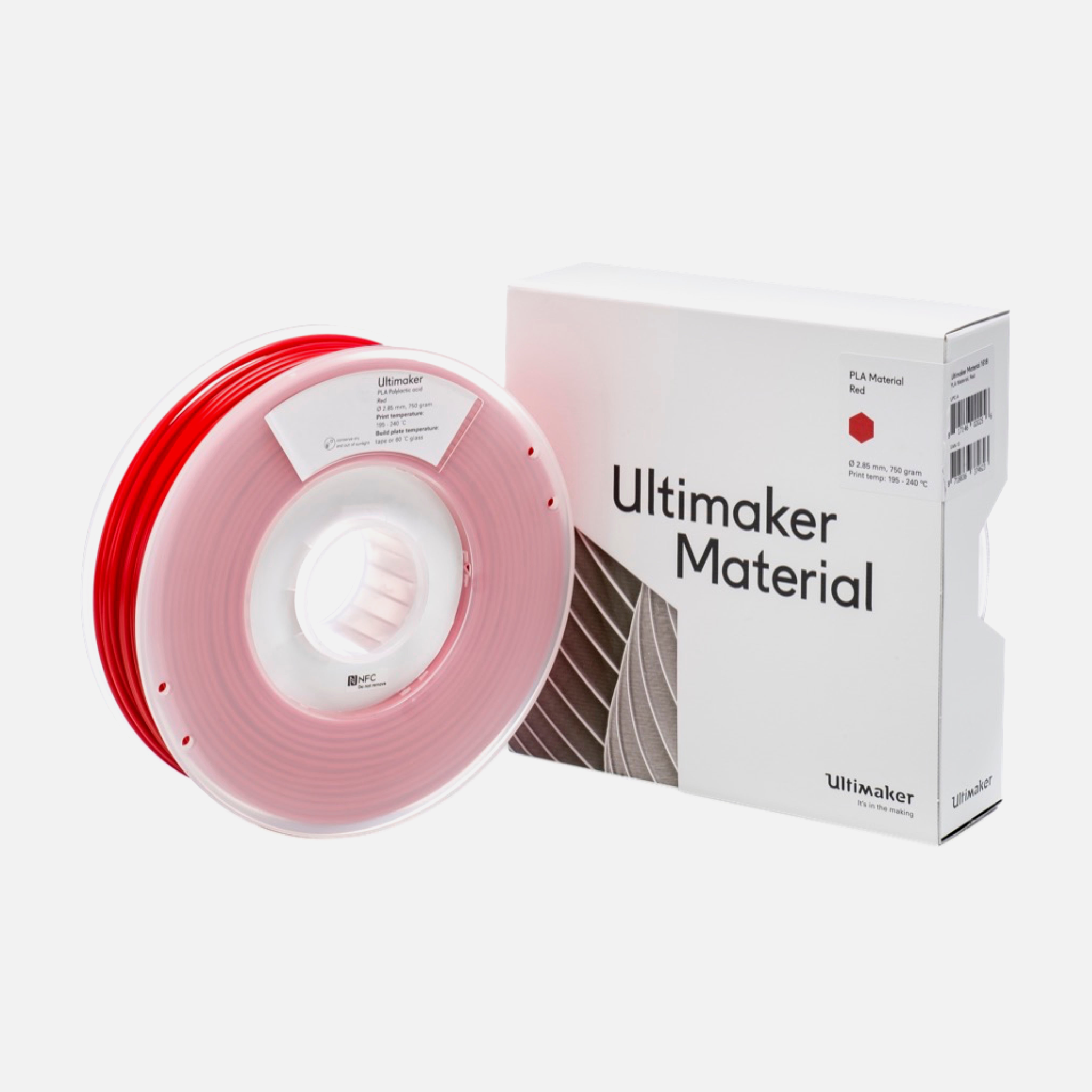 UltiMaker® PLA Red Filament - 0.75kg (S Series, Ultimaker 3)