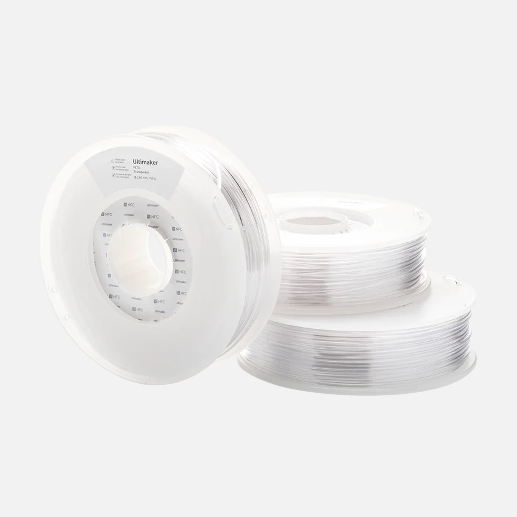 UltiMaker® PETG Transparent Clear Filament - 0.75kg (S Series, Ultimaker 3)