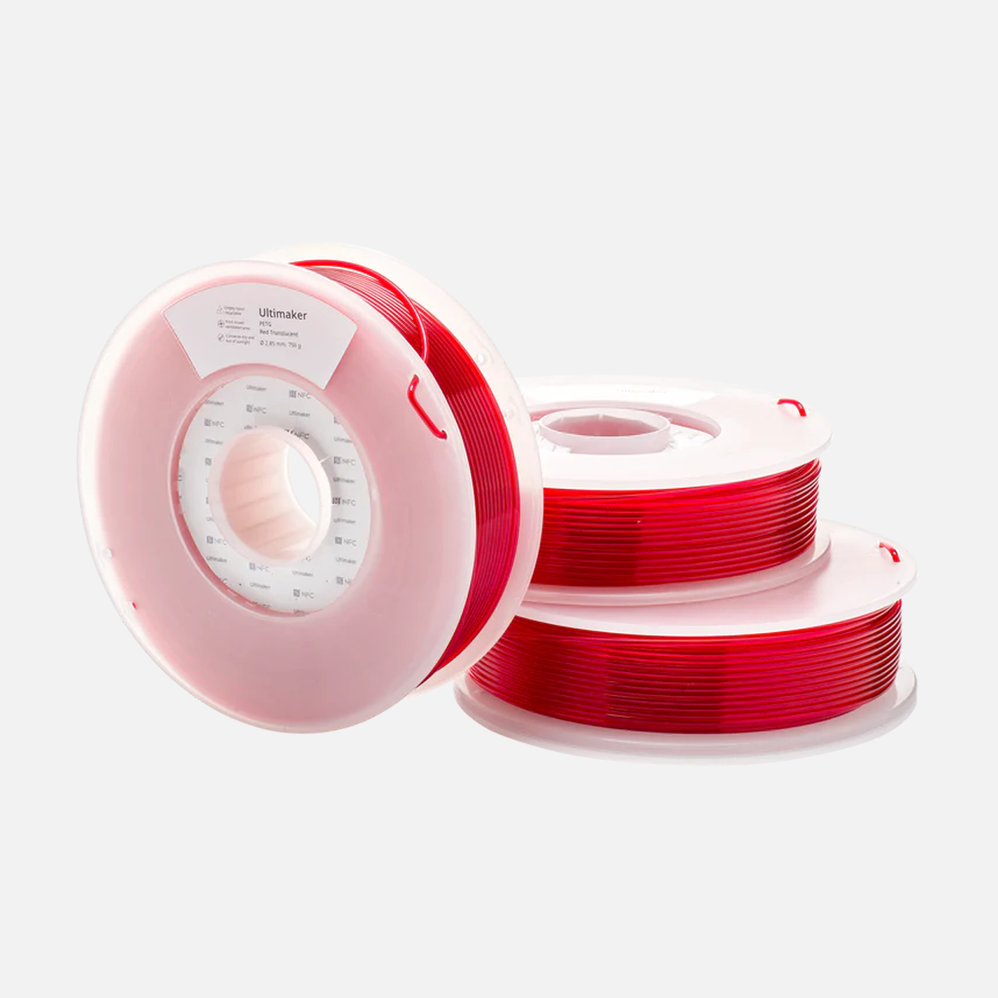 UltiMaker® PETG Red Translucent Filament - 0.75kg (S Series, Ultimaker 3)