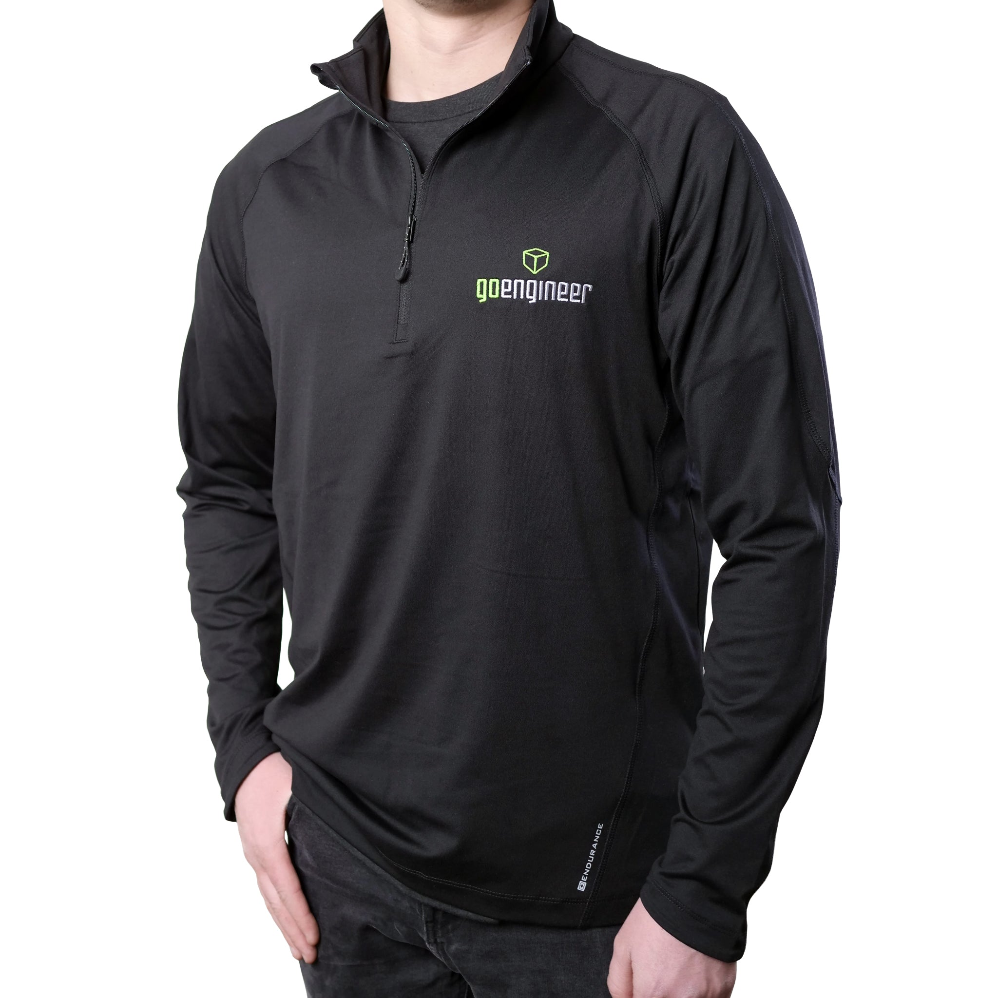 GoEngineer Men's Long Sleeve Polo - Front View