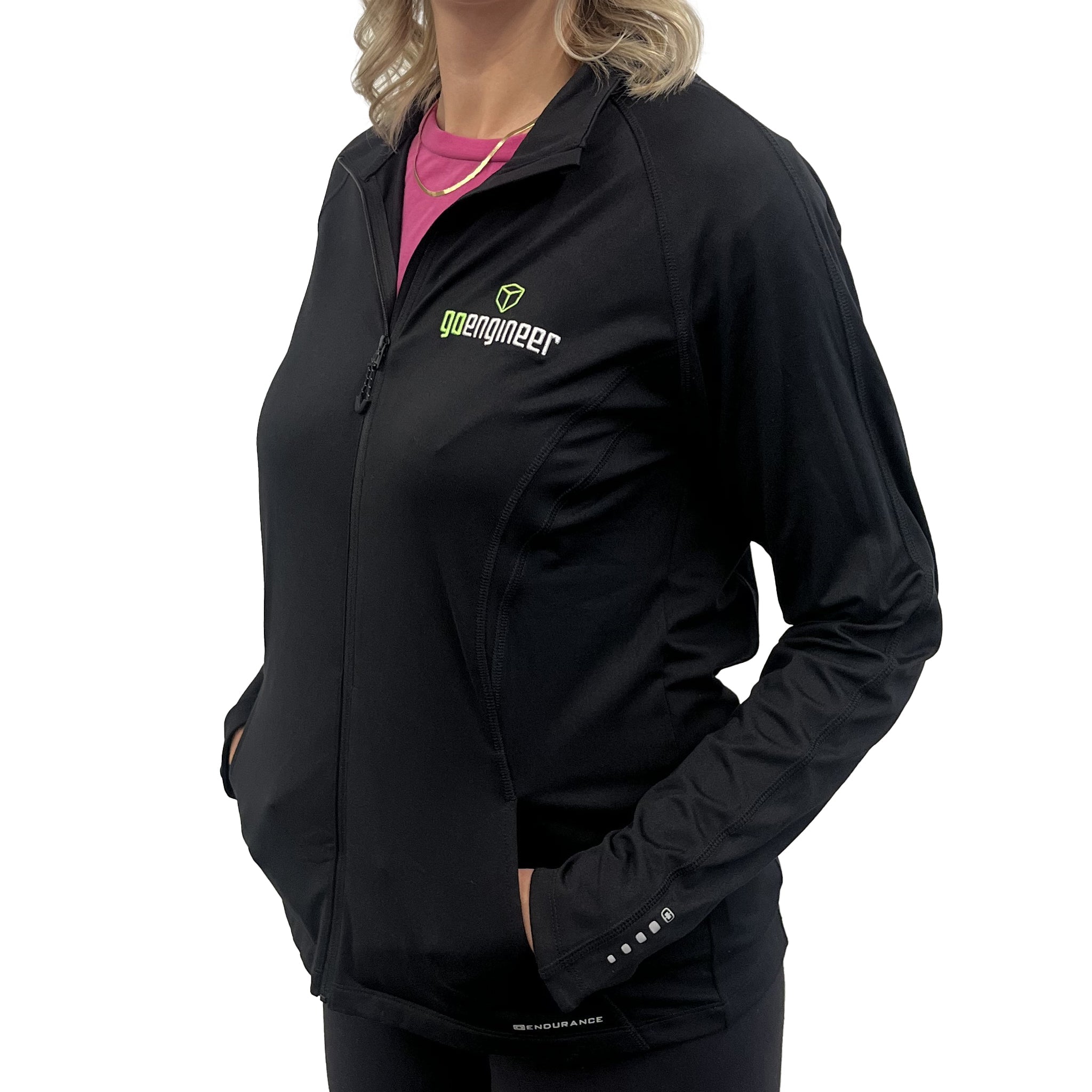 Women's Full Zip Long Sleeve Polo - Side View