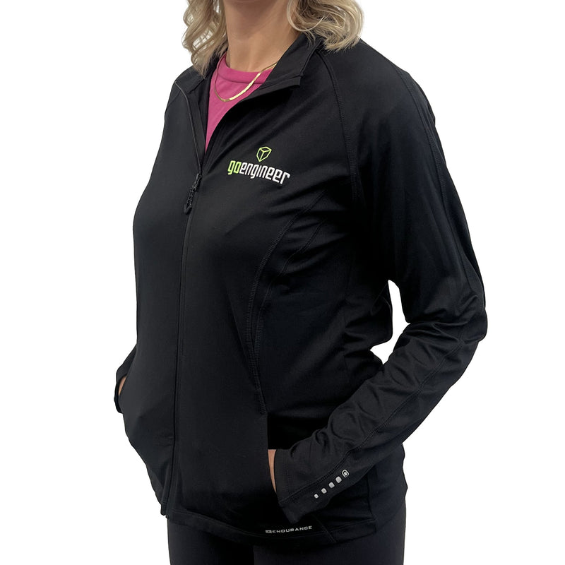 Women's Full Zip Long Sleeve Polo - Side View