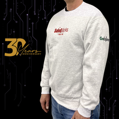Retro SOLIDWORKS/GoEngineer Logo Sweatshirt - Light Gray - 3/4 View