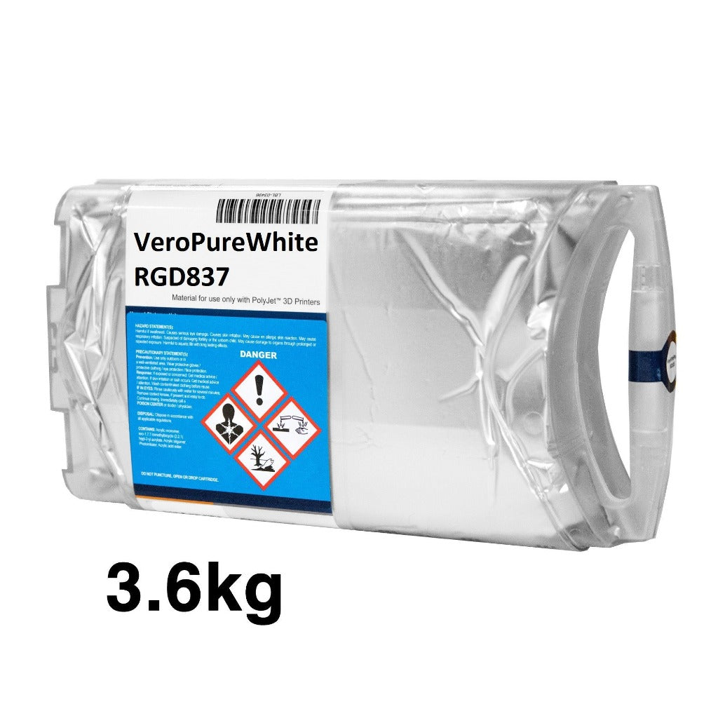 Stratasys® Vero™ PureWhite Resin, RGD837 - 3.6kg (Connex3, J735, J750)
