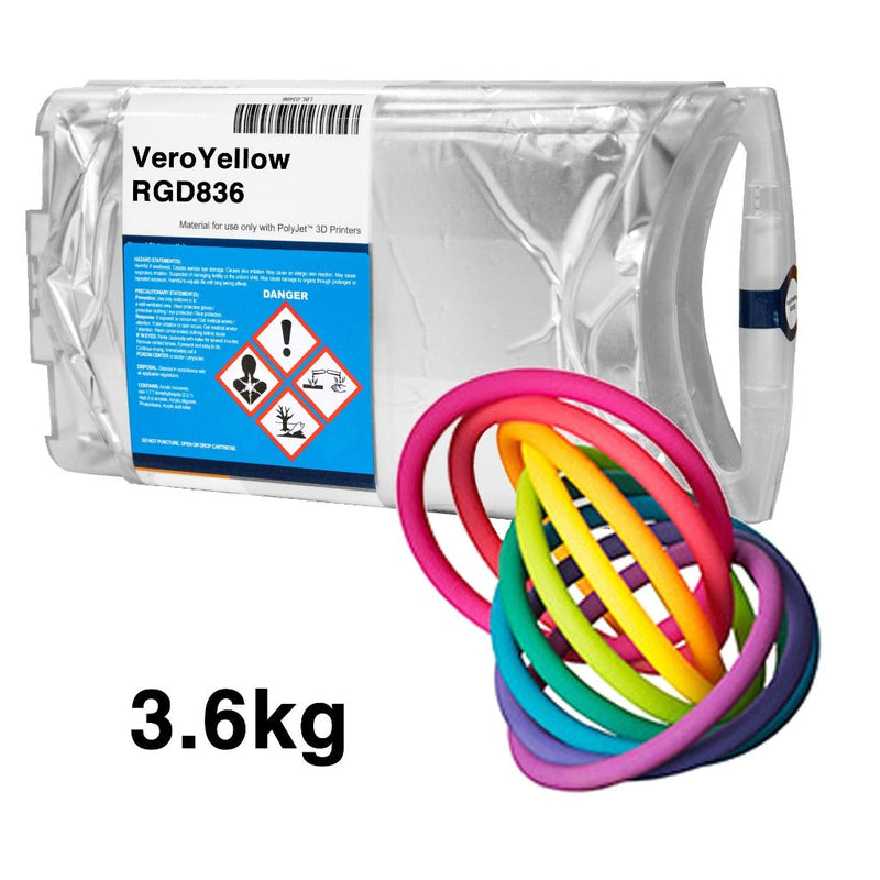 Stratasys® Vero Yellow Resin, RGD836 - 3.6kg (Connex3, J735, J750)