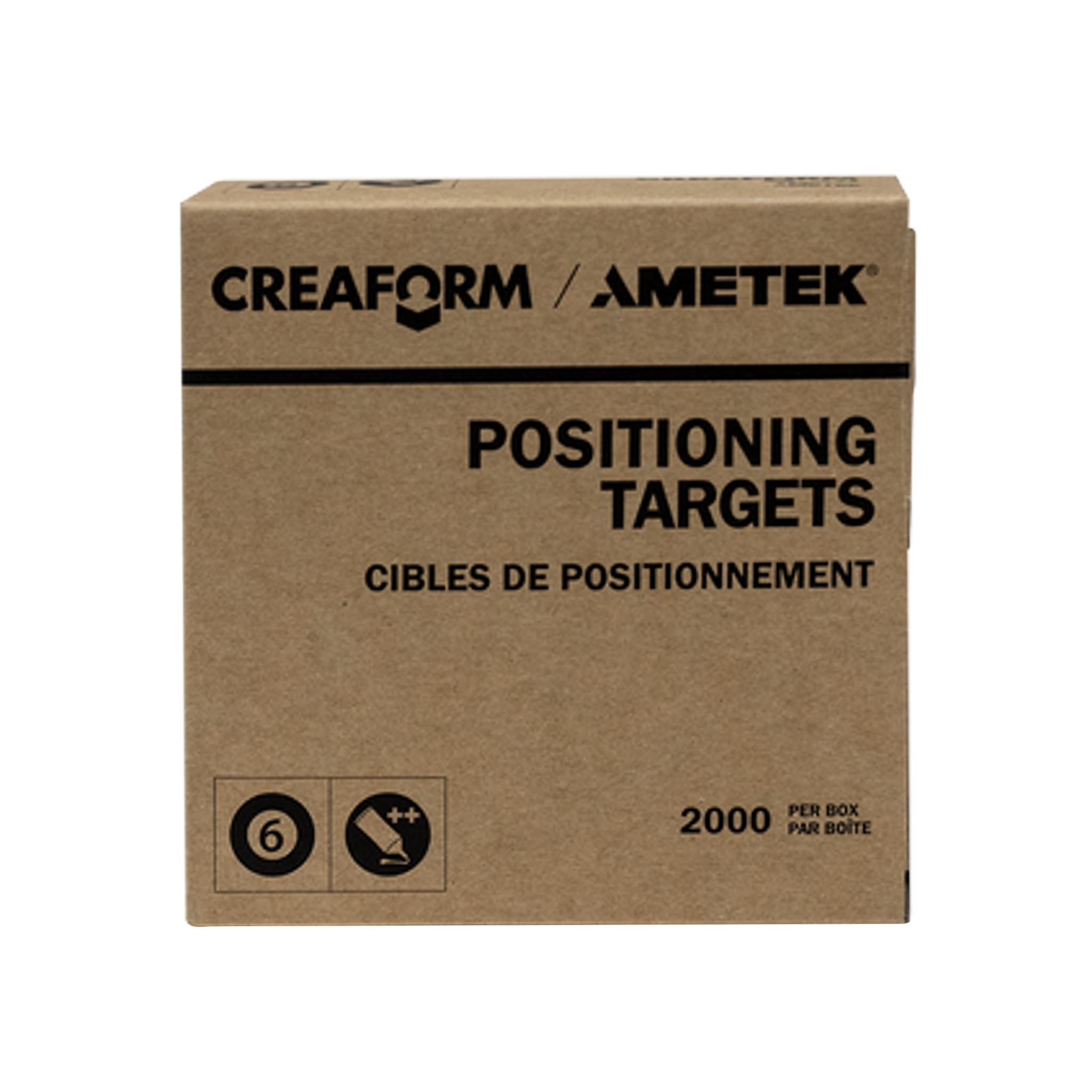 Creaform Positioning Targets - Black Contour, 6mm, Super Adhesive, 2000-Pack for Go!SCAN, HandySCAN, and Peel 3D Scanners