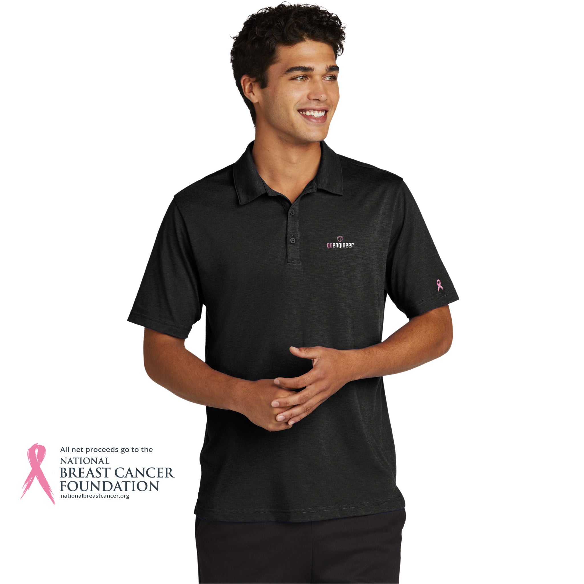 Men's Short Sleeve Polo - Breast Cancer Awareness