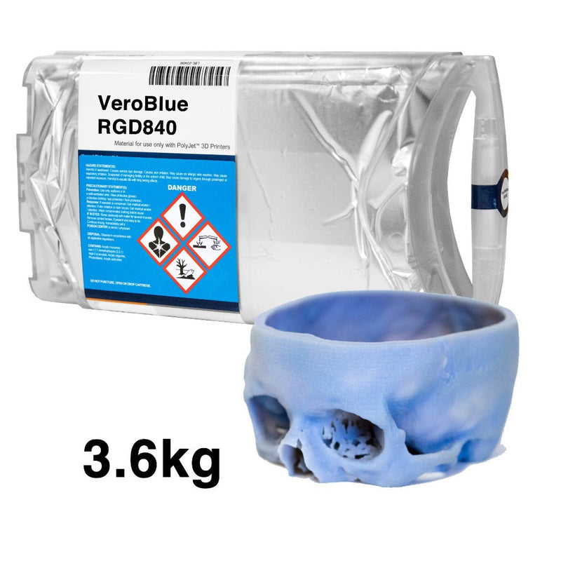 Stratasys® Vero Blue Resin, RGD840 - 3.6kg (Connex, Eden, J7, Objet)