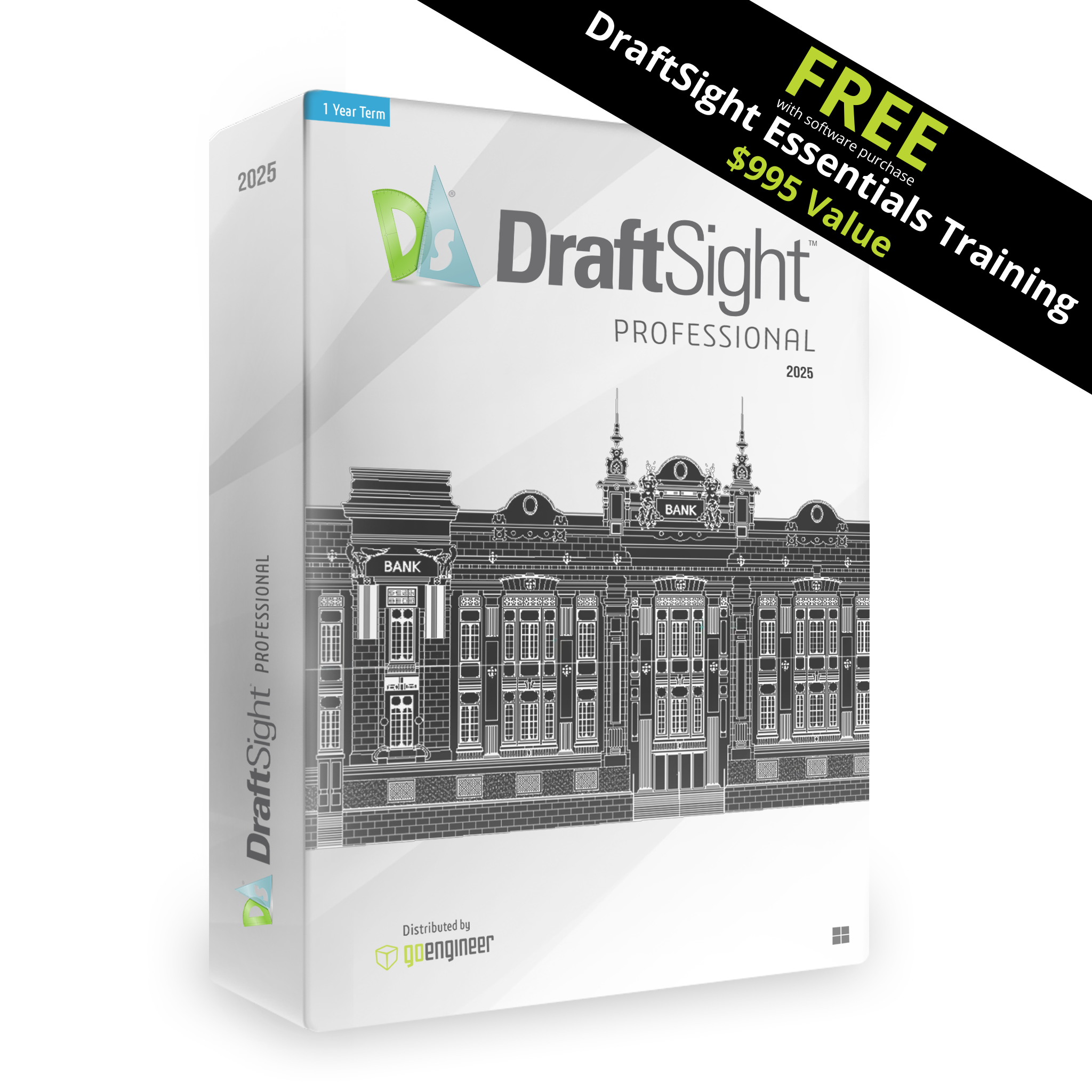 DraftSight Professional: 2D Drafting Software (1-Year Subscription) + FREE DraftSight Essentials Self-Paced Training