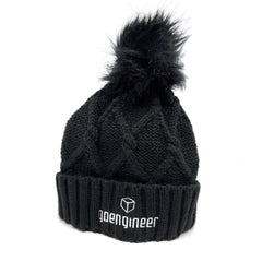 Bonnet à pompon en fausse fourrure