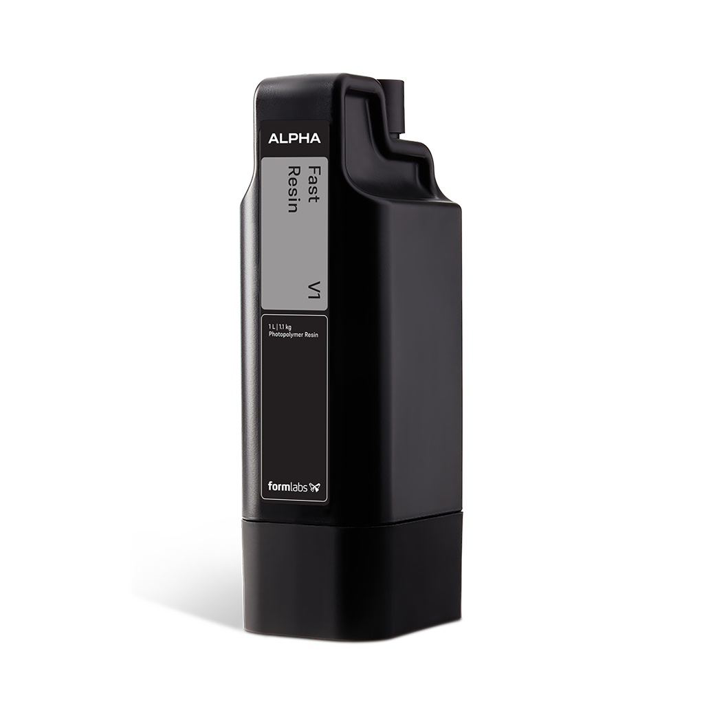 Formlabs Alpha Fast Resin V1 - 1 L for Form Studio 1 SLA 3D Printers - Angled View