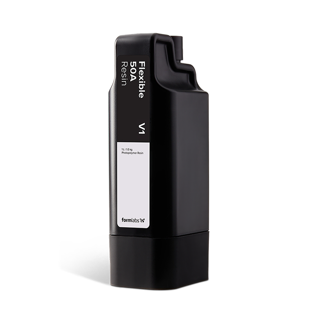 Formlabs Flexible 50A Resin V1 - 1L for Form 4, Form 4L, Form 4B, and Form 4BL SLA 3D Printers) - Angled View
