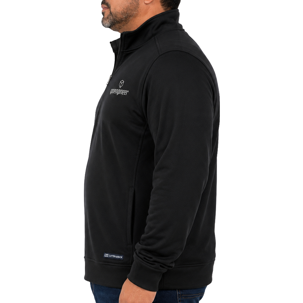 Men's Cutter & Buck Recycled Full-Zip Jacket - Tall, Black Side View