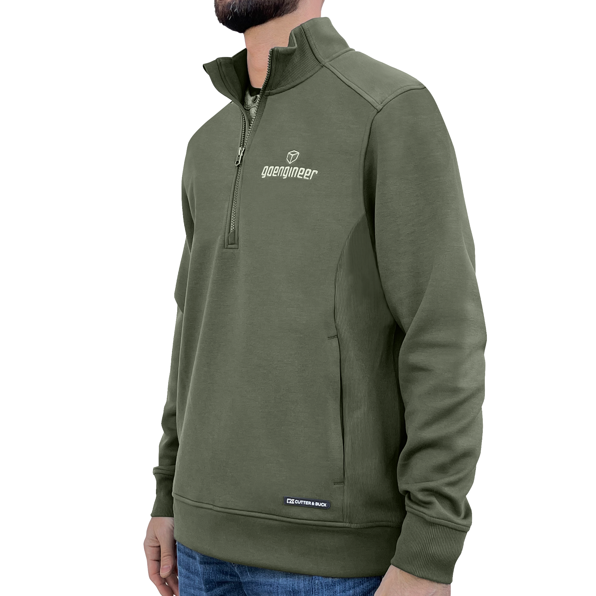 Men's Cutter & Buck® Recycled Quarter-Zip Pullover - Angled View