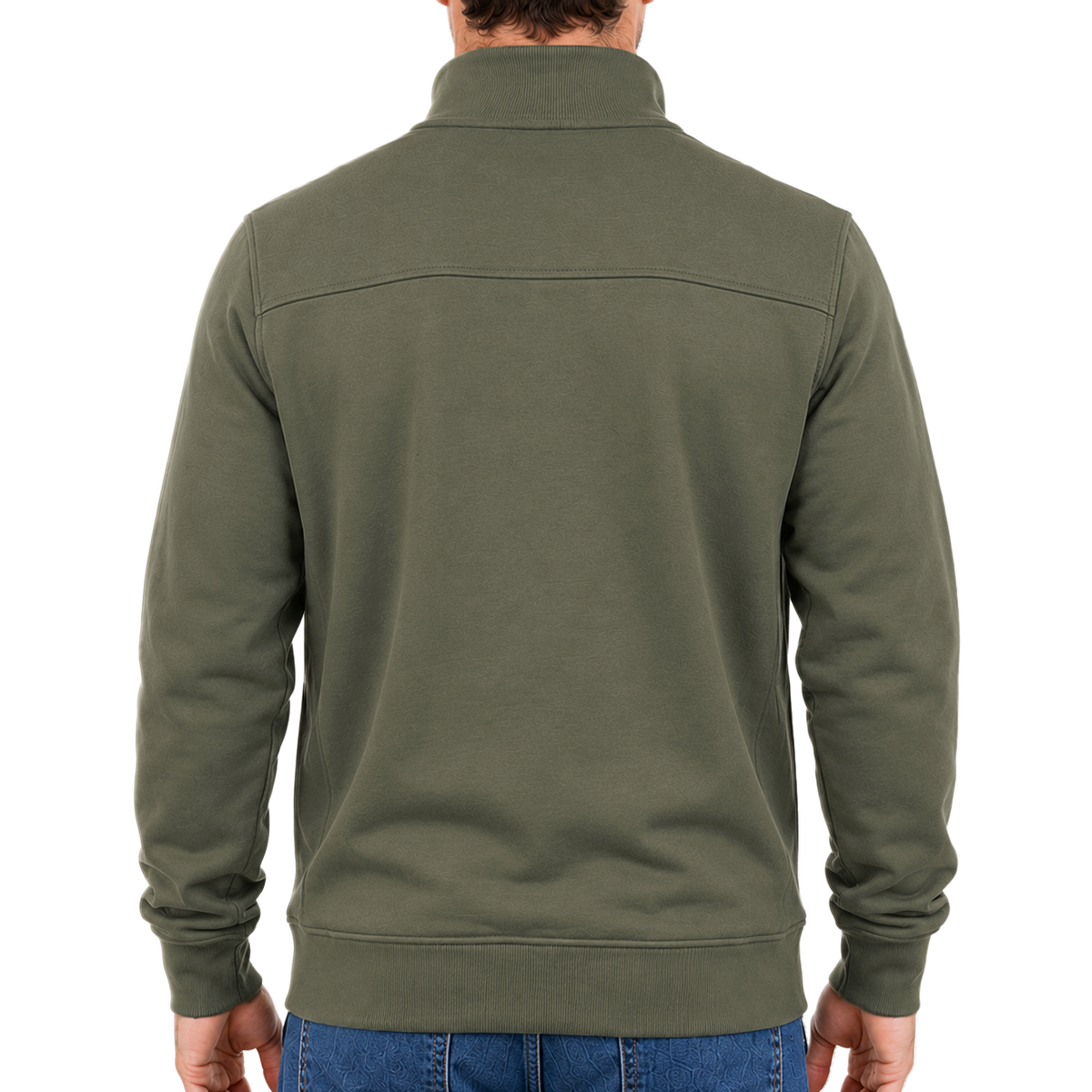Men's Cutter & Buck Recycled Quarter-Zip Pullover - Green, Back View