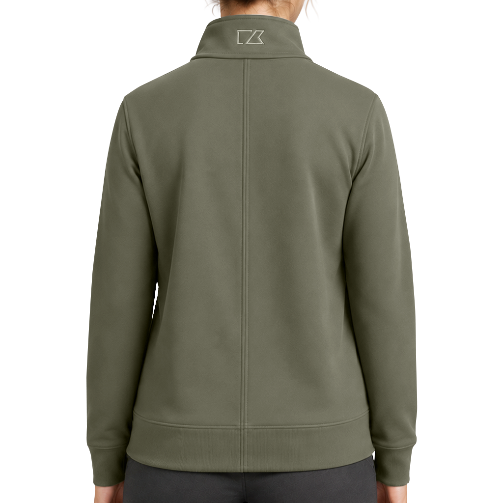 Women's Cutter & Buck Recycled Quarter-Zip Jacket - Back View