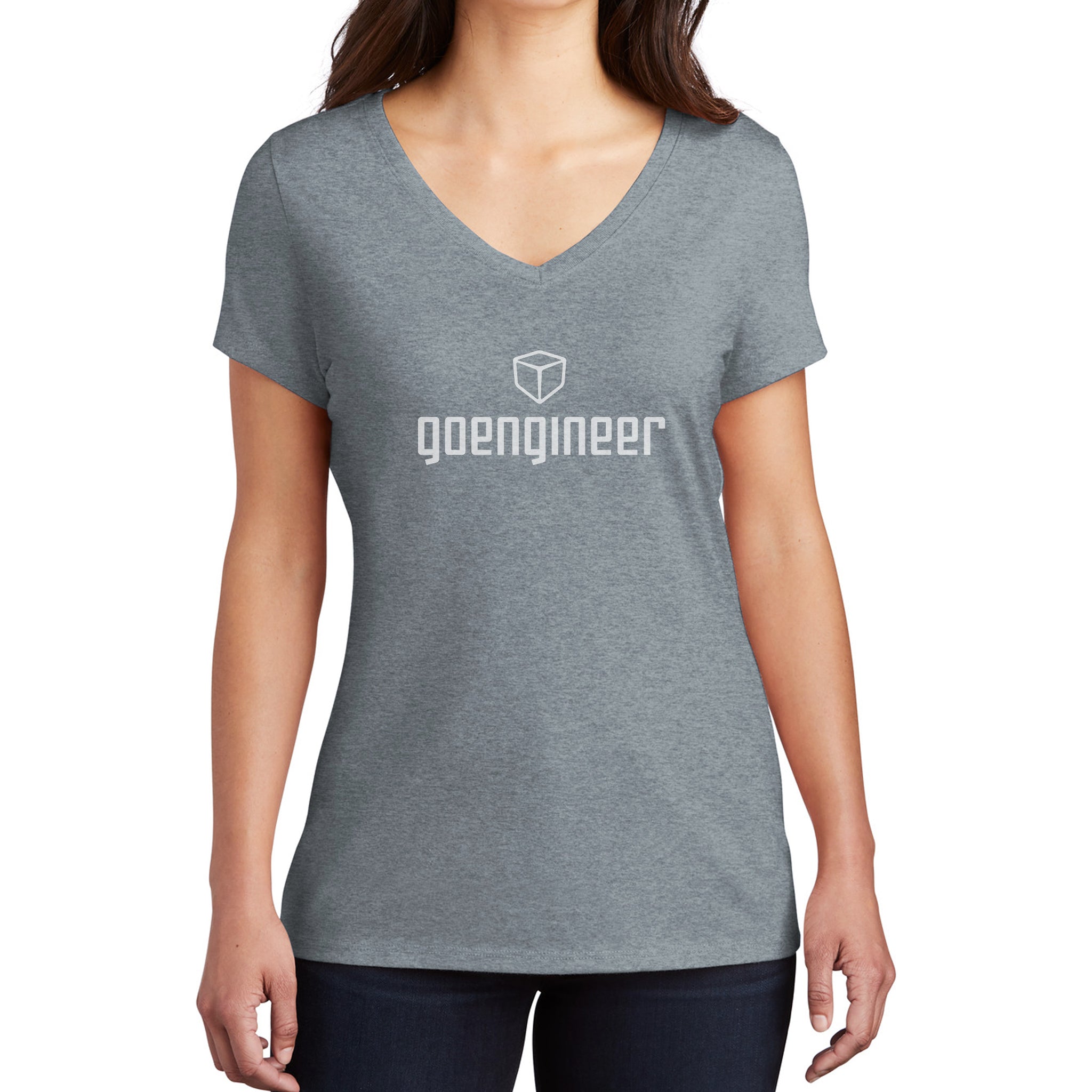 Women's V-Neck T-Shirt - Black, Flint Blue