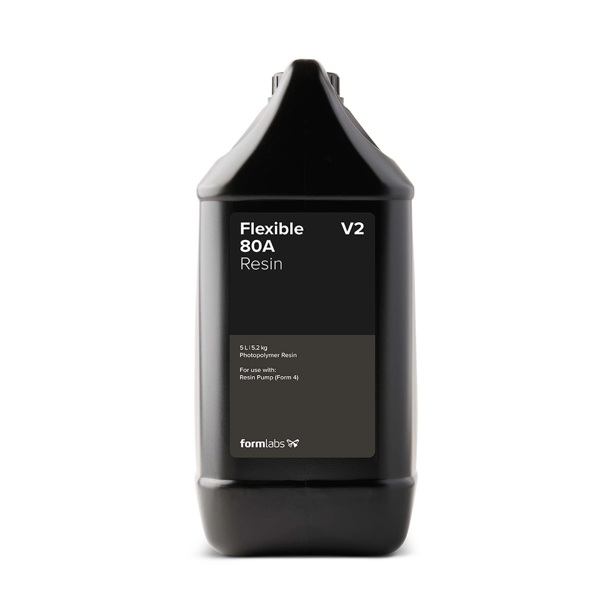 Formlabs Flexible 80A Resin V2 - 5L for Form 4 3D Printers - Front View