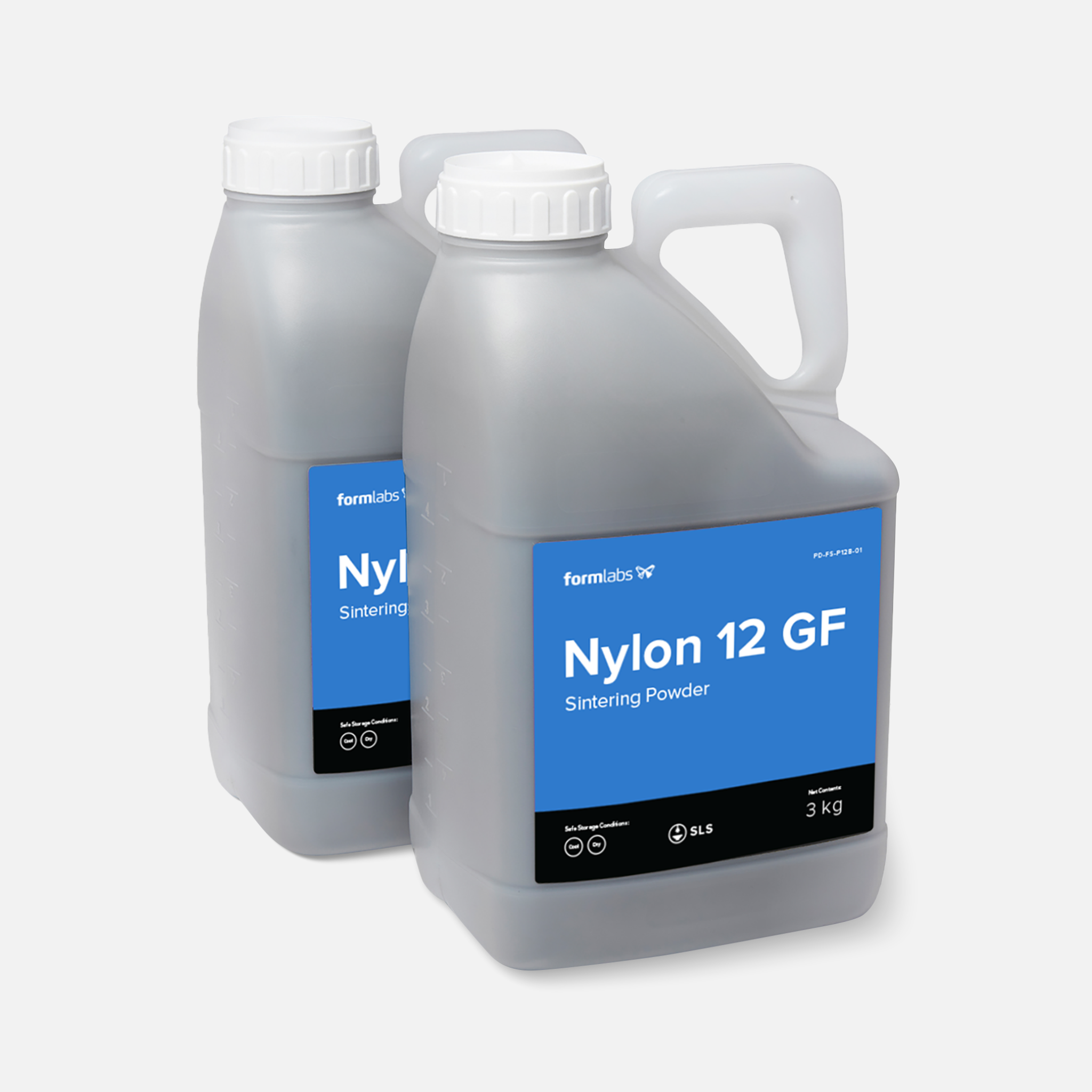 Formlabs Nylon 12 GF Powder - 6kg for Fuse 1 and Fuse 1+ SLS 3D Printers - Angled View
