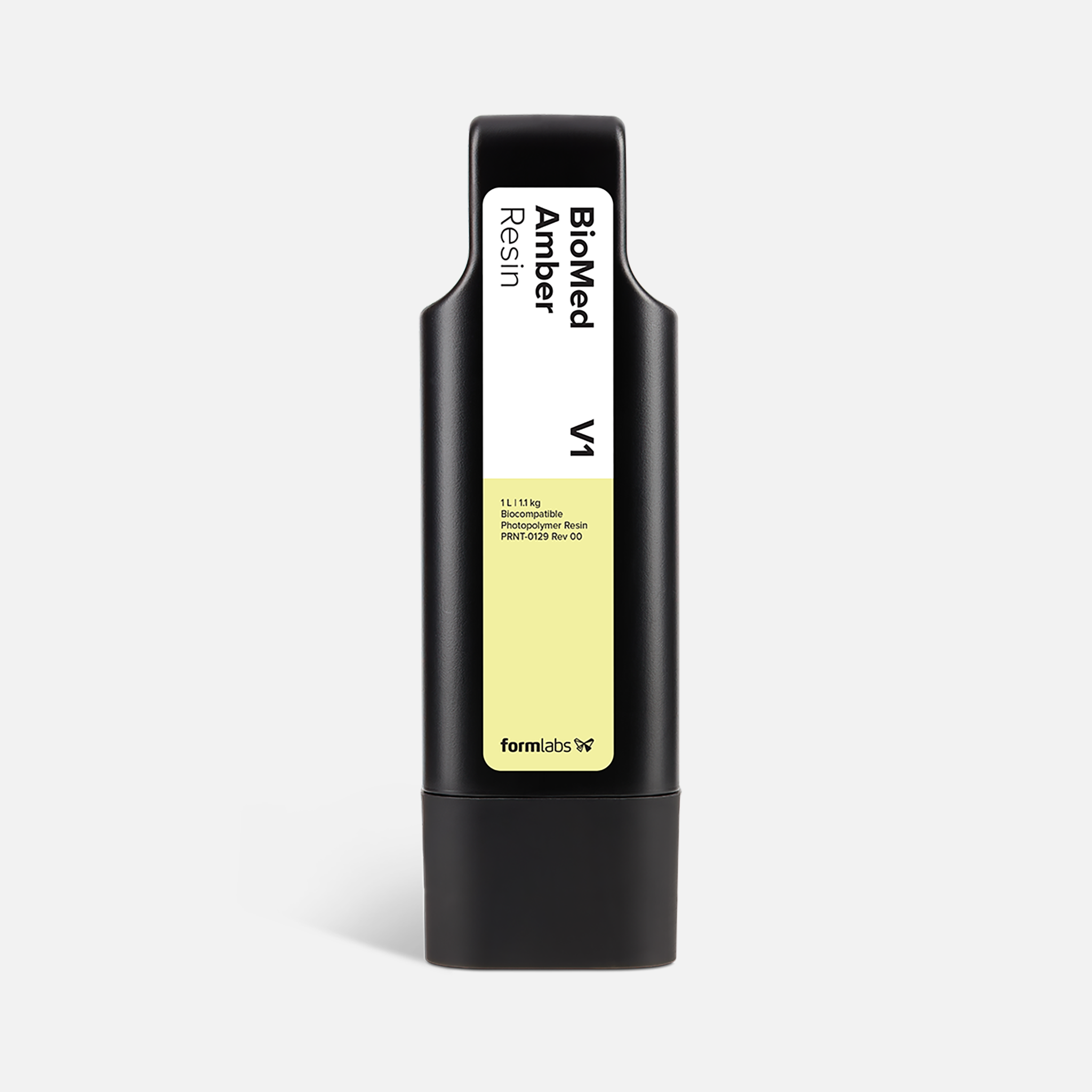 Formlabs BioMed Amber Resin V1 - 1 L for Form 3 SLA 3D Printers - Front View