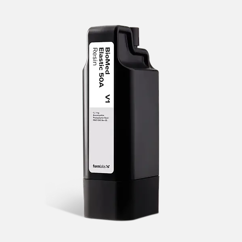 Formlabs BioMed Elastic 50A Resin V1 - 1L for Form 4 SLA 3D Printers - Angled View