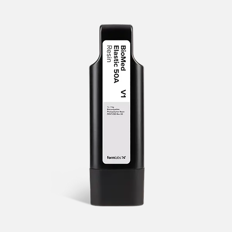 Formlabs BioMed Elastic 50A Resin V1 - 1L for Form 4 SLA 3D Printers - Angled View