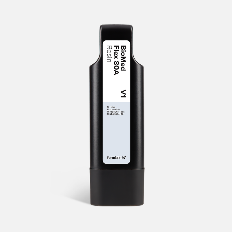 Formlabs BioMed Flex 80A Resin V1 - 1 L for Form 4 SLA 3D Printers - Angled View