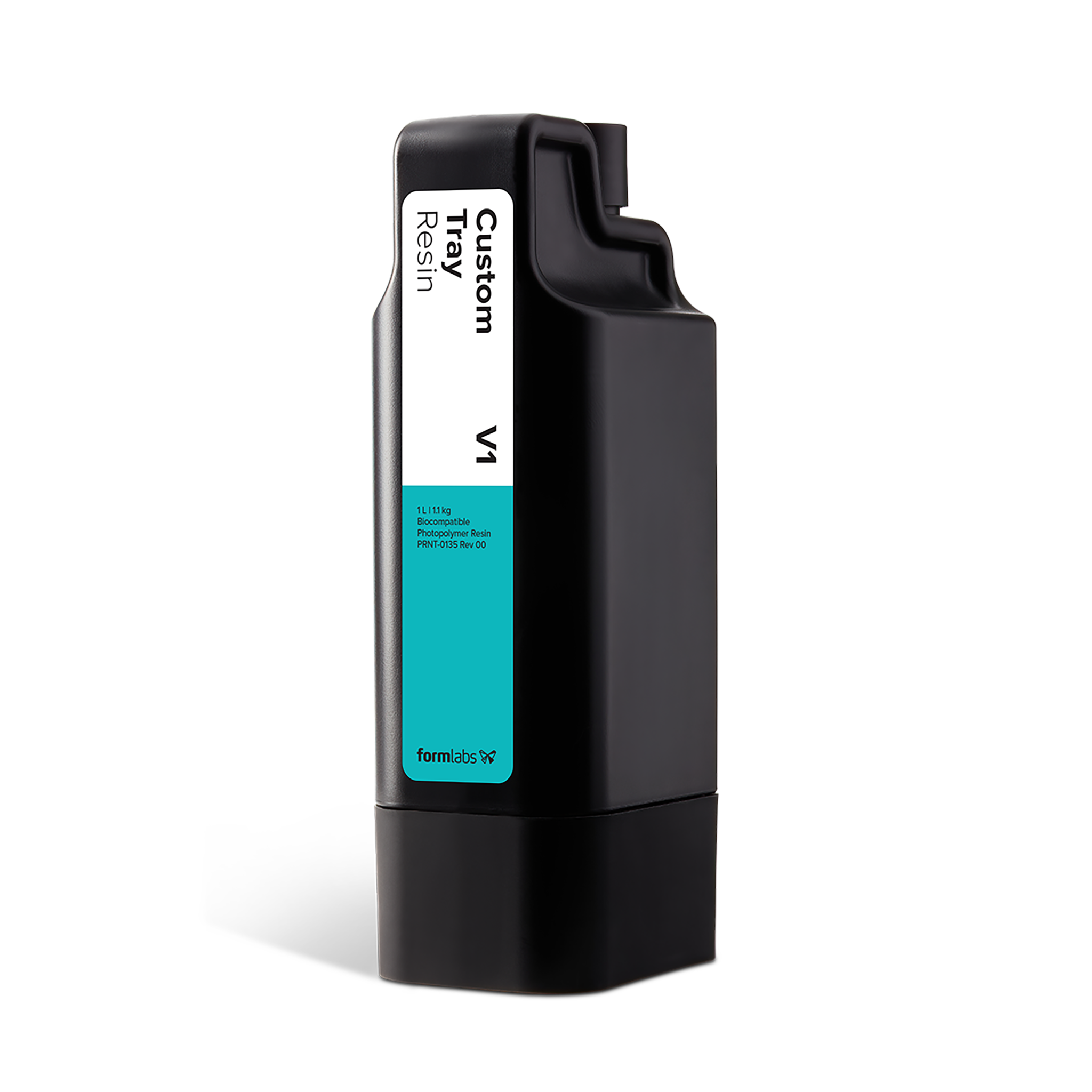 Formlabs Custom Tray Resin V1 - 1 L for Form 4B+ SLA 3D Printers - Angled View