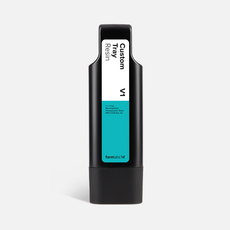 Formlabs Custom Tray Resin V1 - 1 L for Form 4B+ SLA 3D Printers - Angled View
